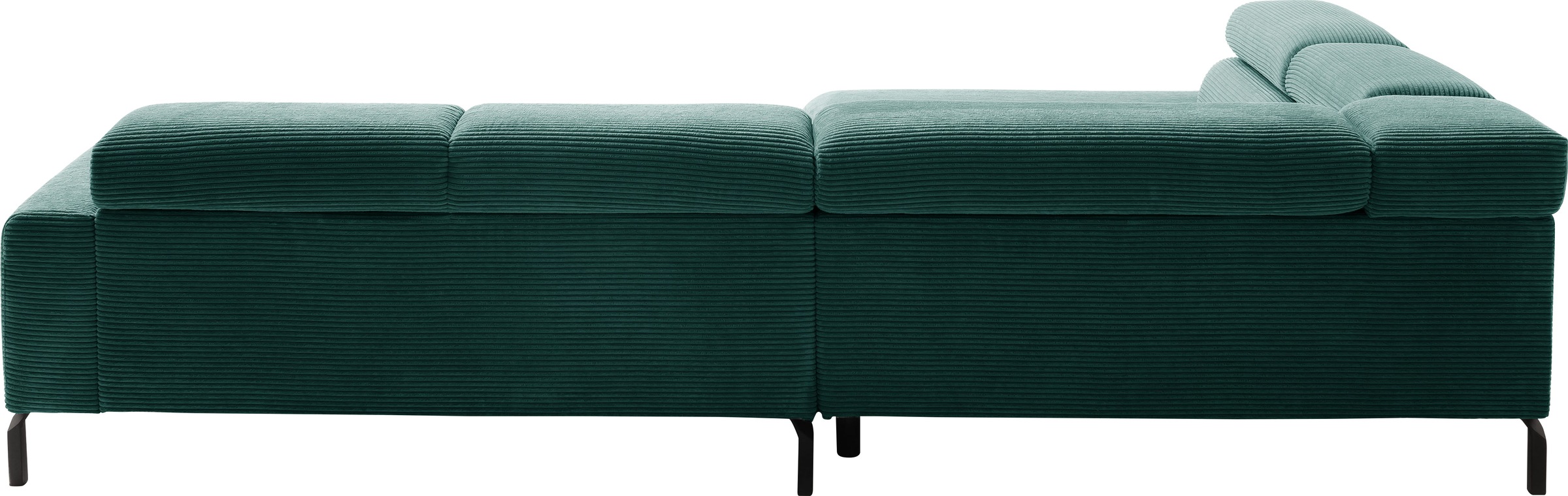 Places of Style Ecksofa »Antonelli, L-Form, inkl. Kopfteilverstellung, Breite 312 cm«, mit elektrischer Sitztiefenverstellung, in Cord, grün