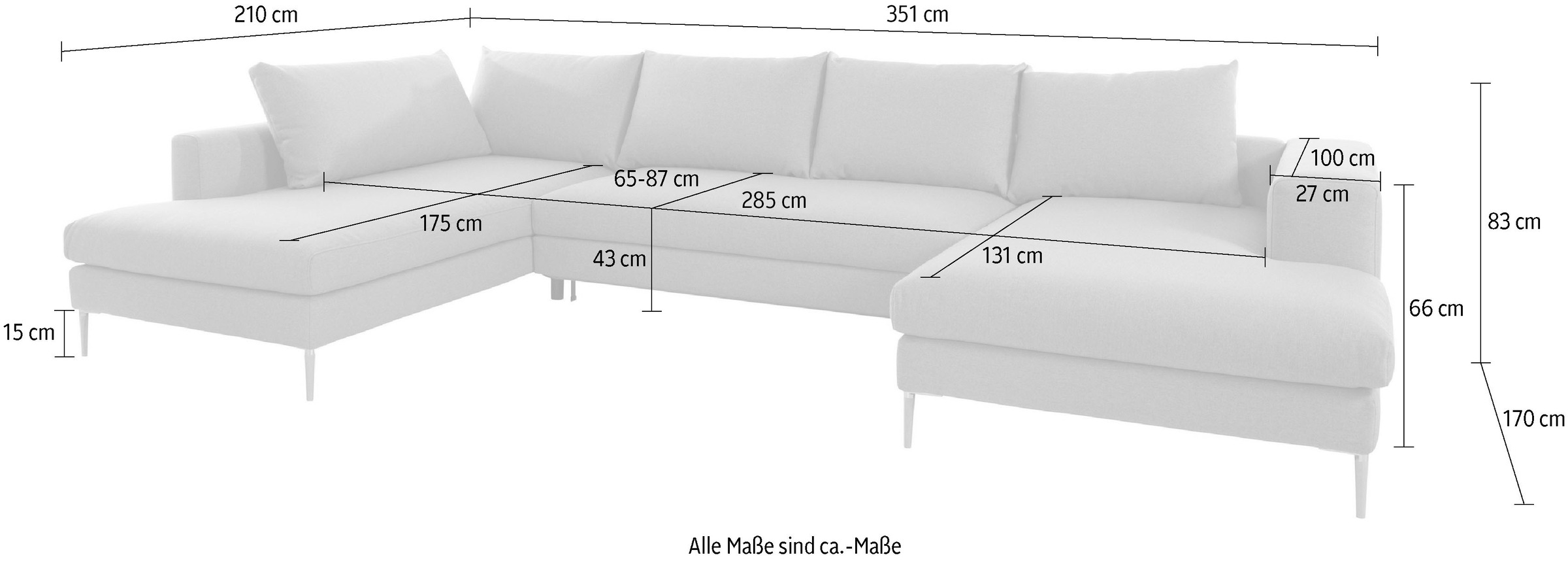 OTTO products Wohnlandschaft »Finnja, U-Form«
