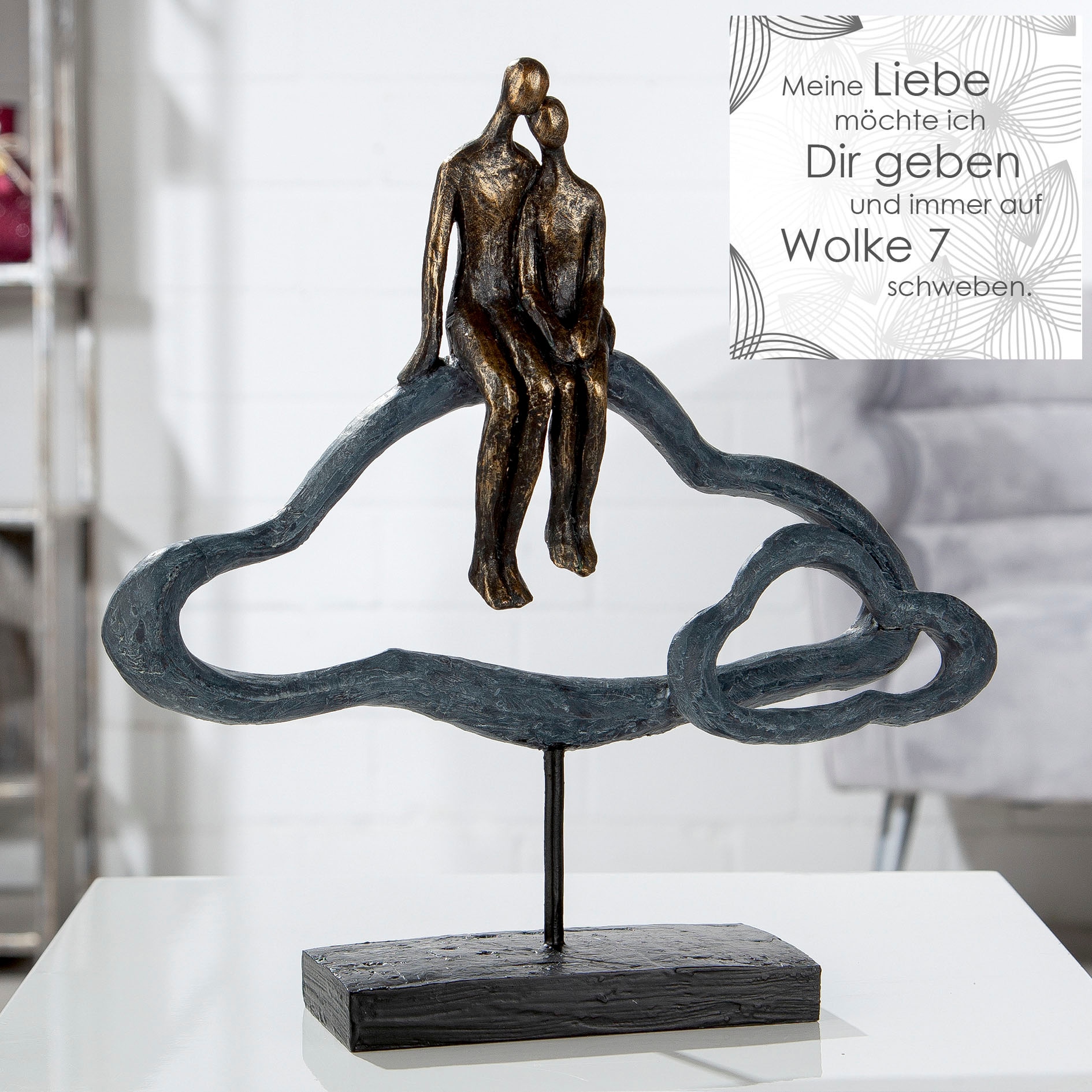 bronzefarben/grau«, | kaufen BAUR »Skulptur St.), Gilde Casablanca Lovecloud, grau Dekofigur by (1
