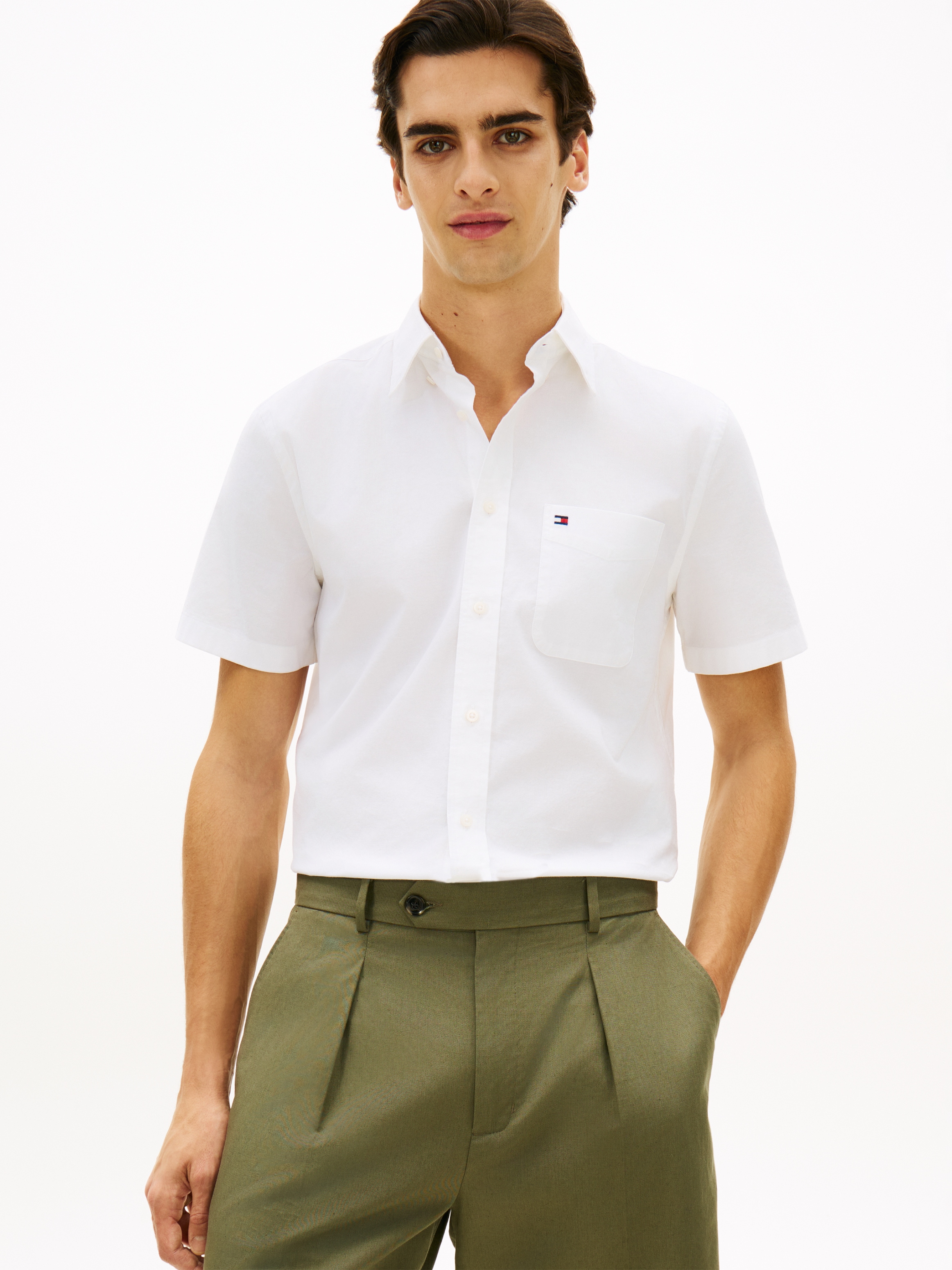 Tommy Hilfiger Kurzarmhemd "LIGHT OXFORD SOLID" regular fit, Button-down-Kr günstig online kaufen