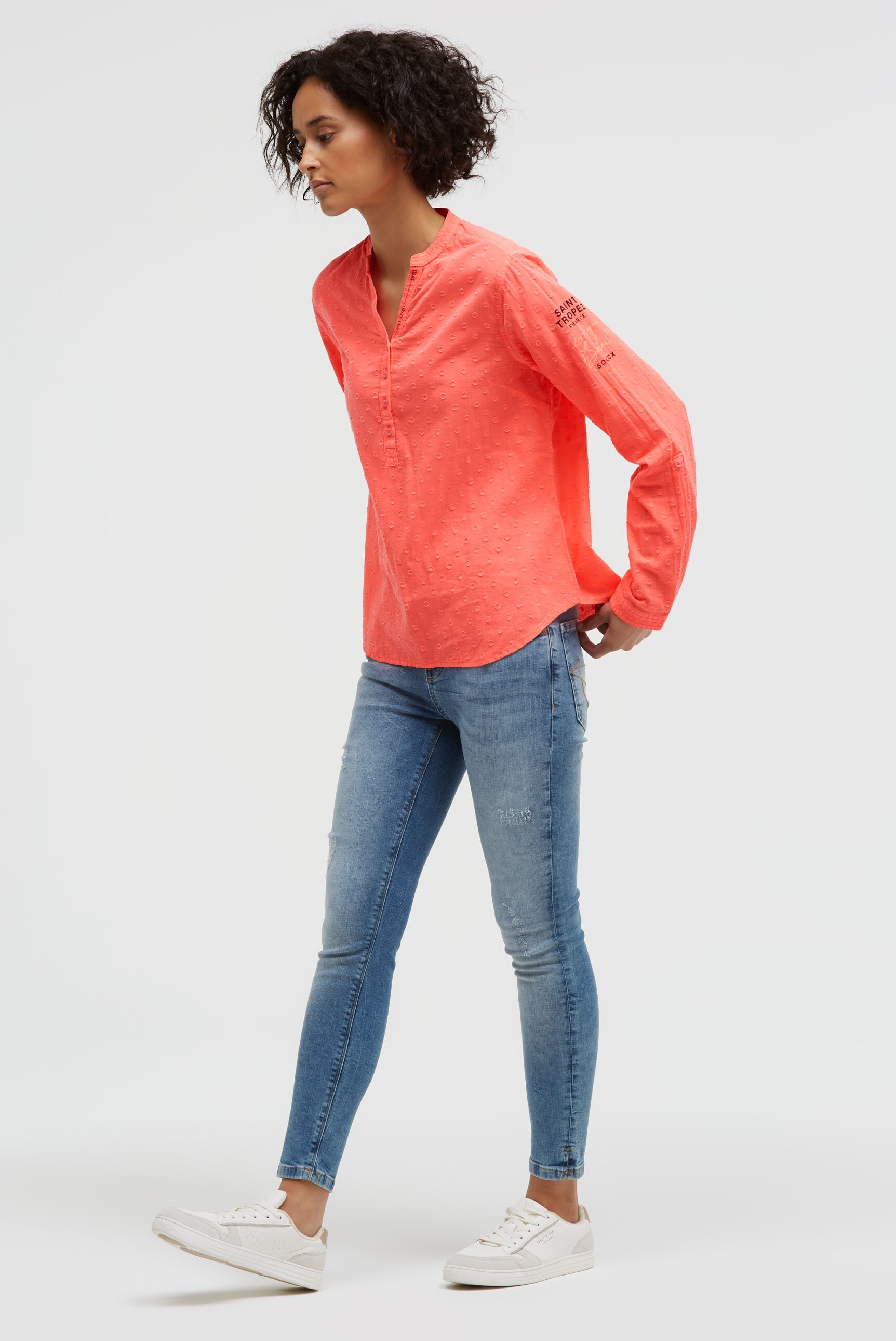 SOCCX Langarmbluse im Turn-Up-Look