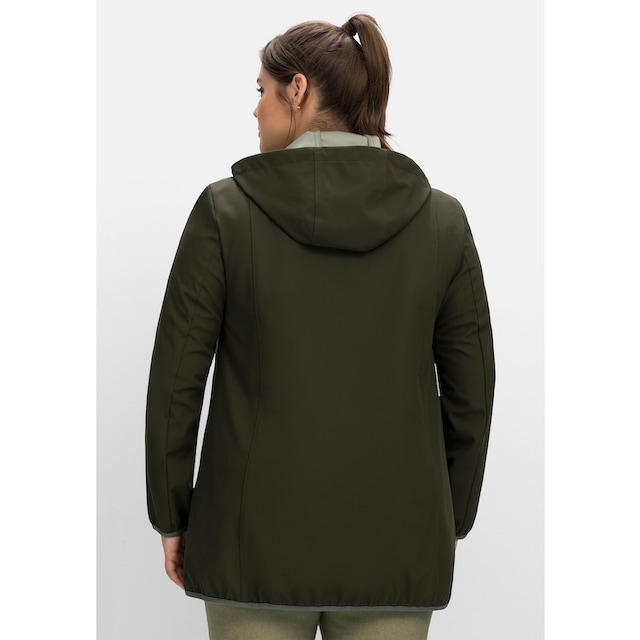 Sheego Softshelljacke »Große Größen«, mit Kapuze, mit Kapuze und  Kontrastdetails kaufen | BAUR