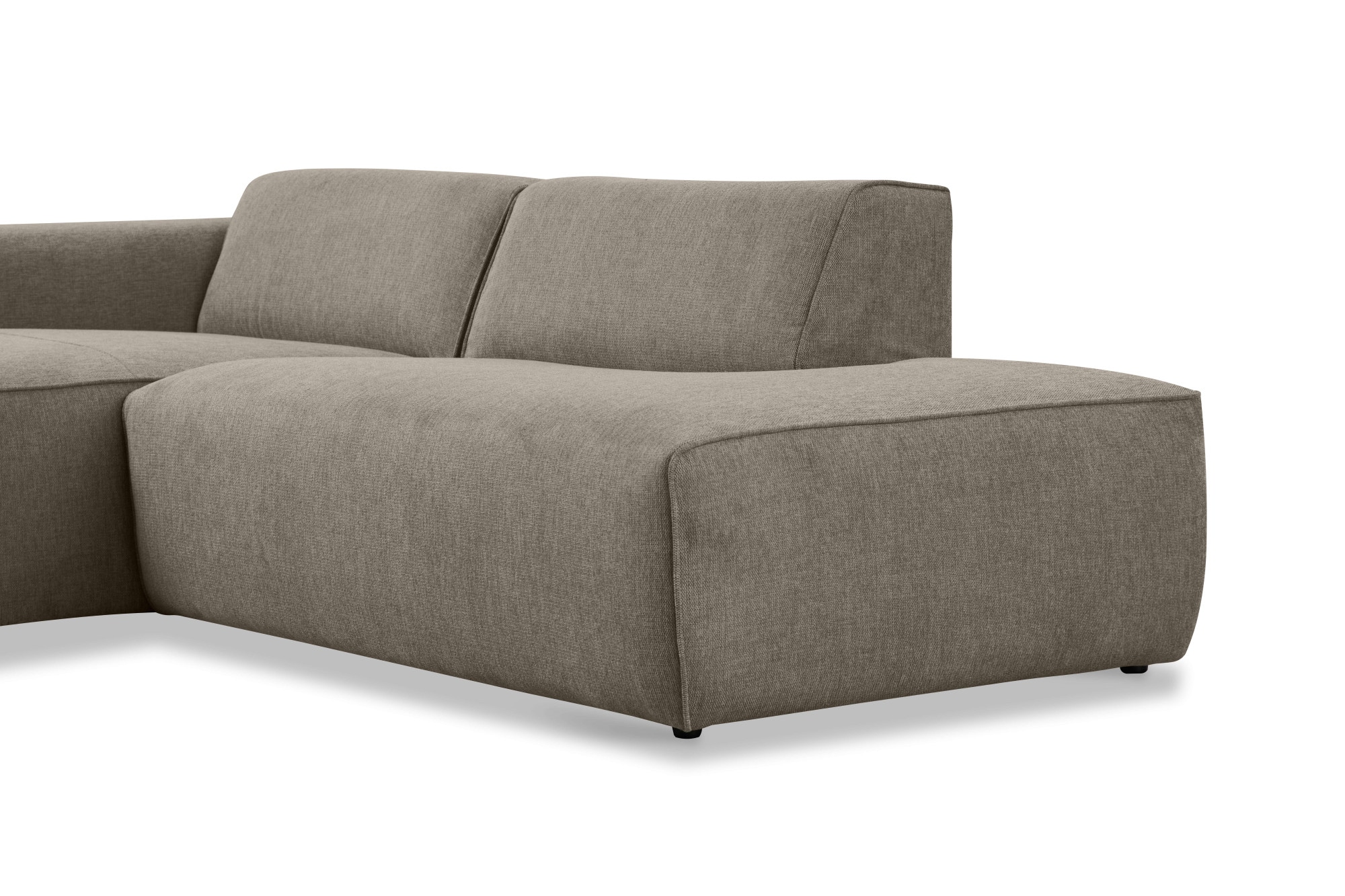 andas Ecksofa »Noord mit Kedernaht, Breite 227 cm«, Cord, Struktur, Webstoff, mit Wellenunterfederung, Massivholzrahmen