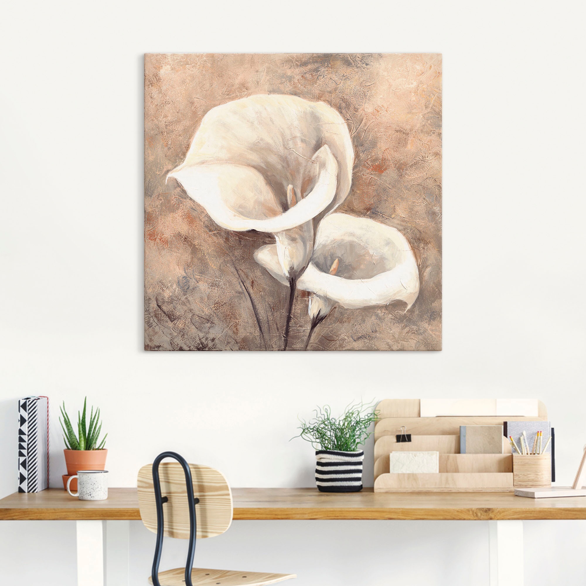 Artland "Klassische Callas" Blumen 1 Stk. tlg. auf Holzrahmen gespannt günstig online kaufen