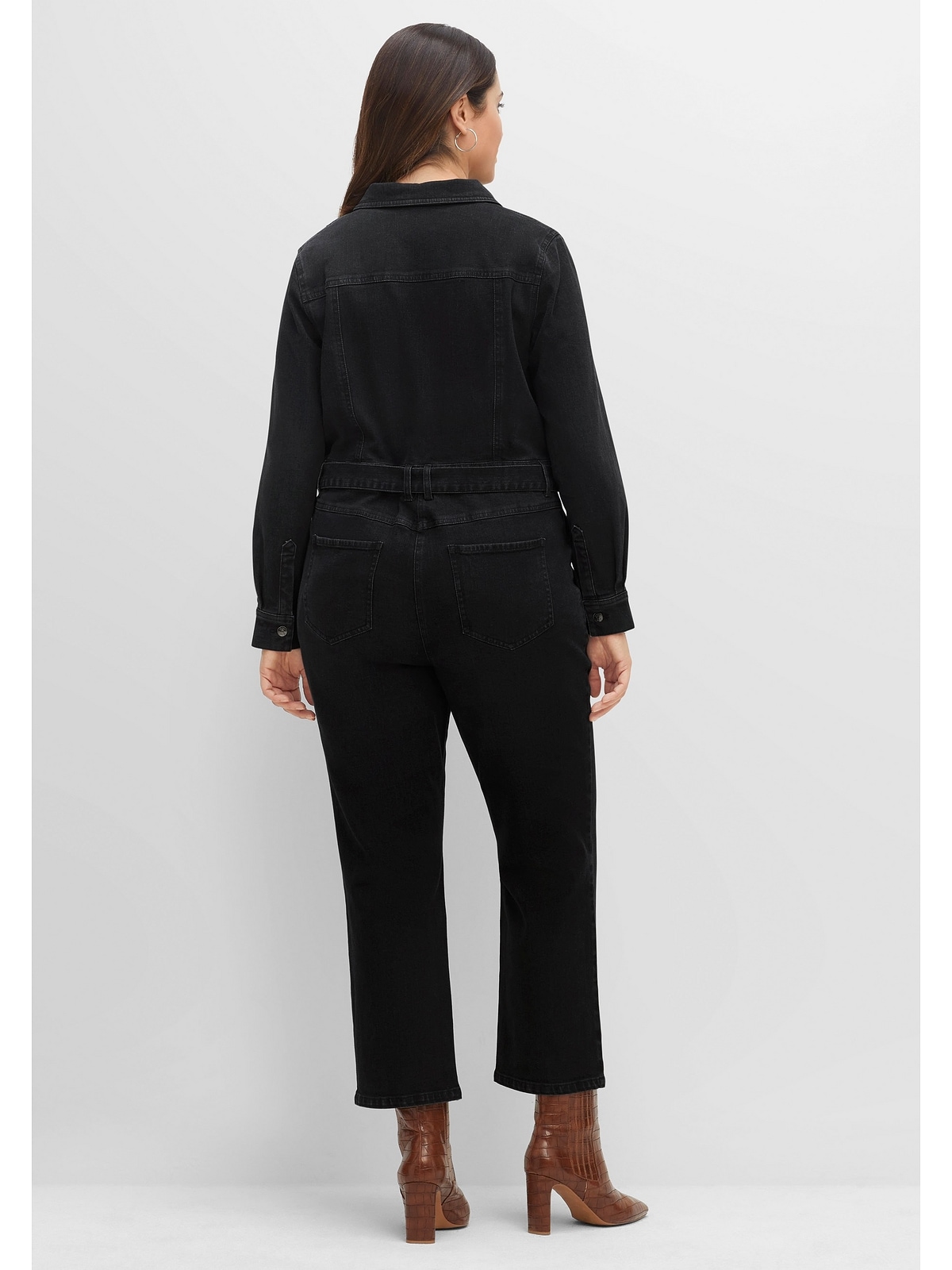 Sheego Jumpsuit »Große Größen«, aus elastischer Denimqualität