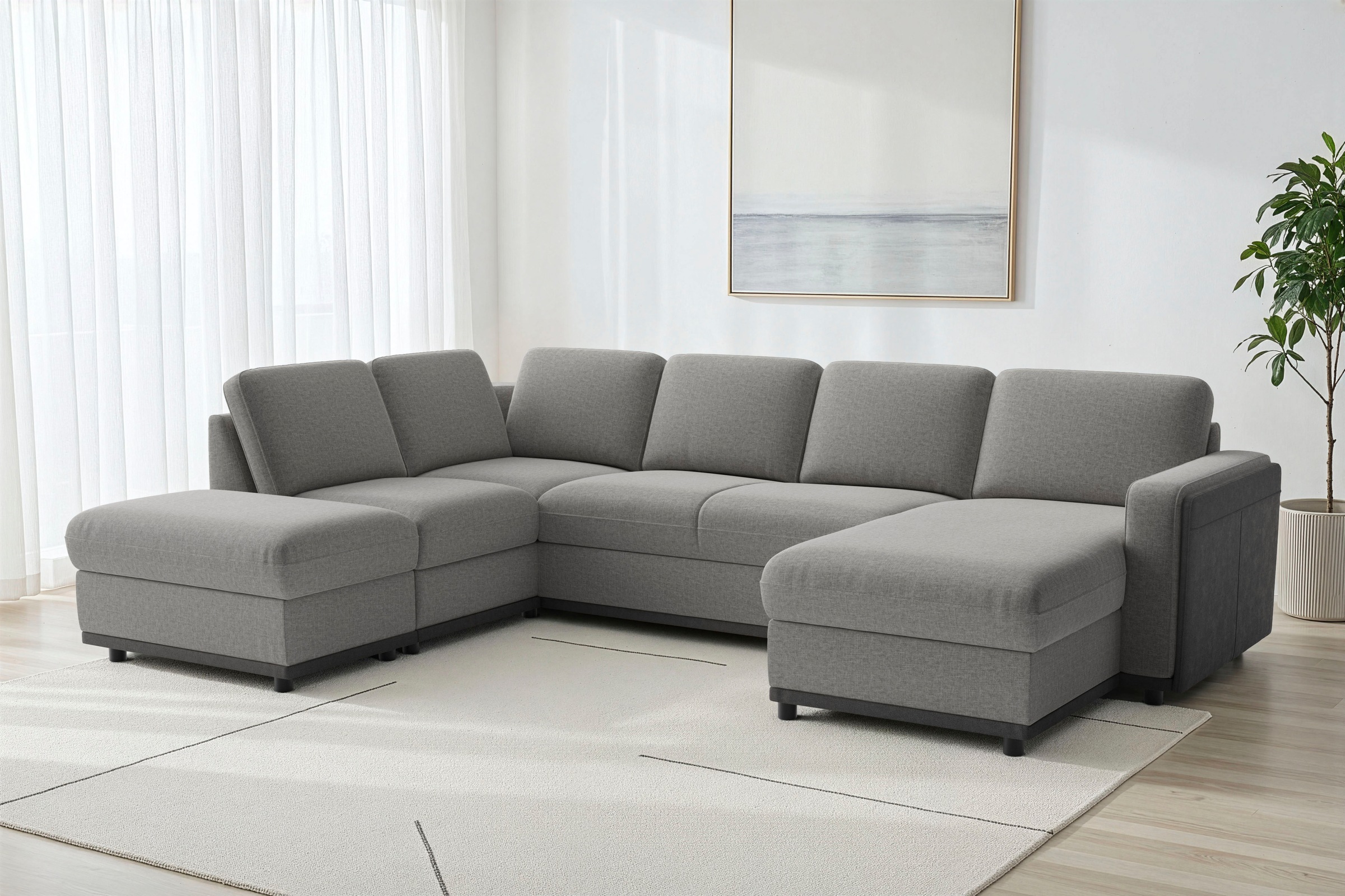 sit&more Wohnlandschaft "Cordoba" wahlweise mit Schlaffunktion und Bettkasten oder Stauraum