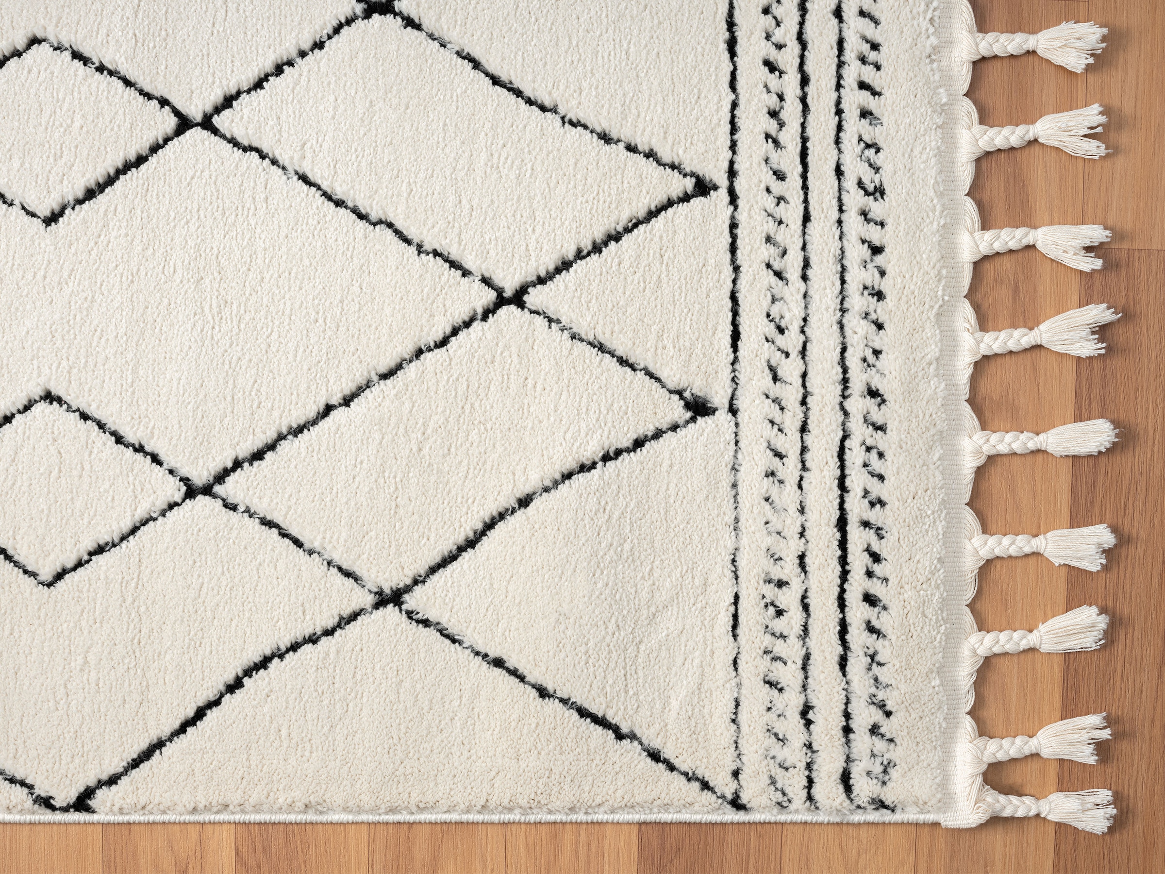 Myflair Möbel & Accessoires Hochflor-Läufer »Moroccan Design«, rechteckig, 24 mm Höhe, modern, marokkanisches Design, Rauten Muster, weich durch Hochflor