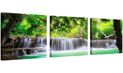Conni Oberkircher´s Bild mit Uhr »Waterfall in the Forest - Wasserfall im Wald«,... kaufen