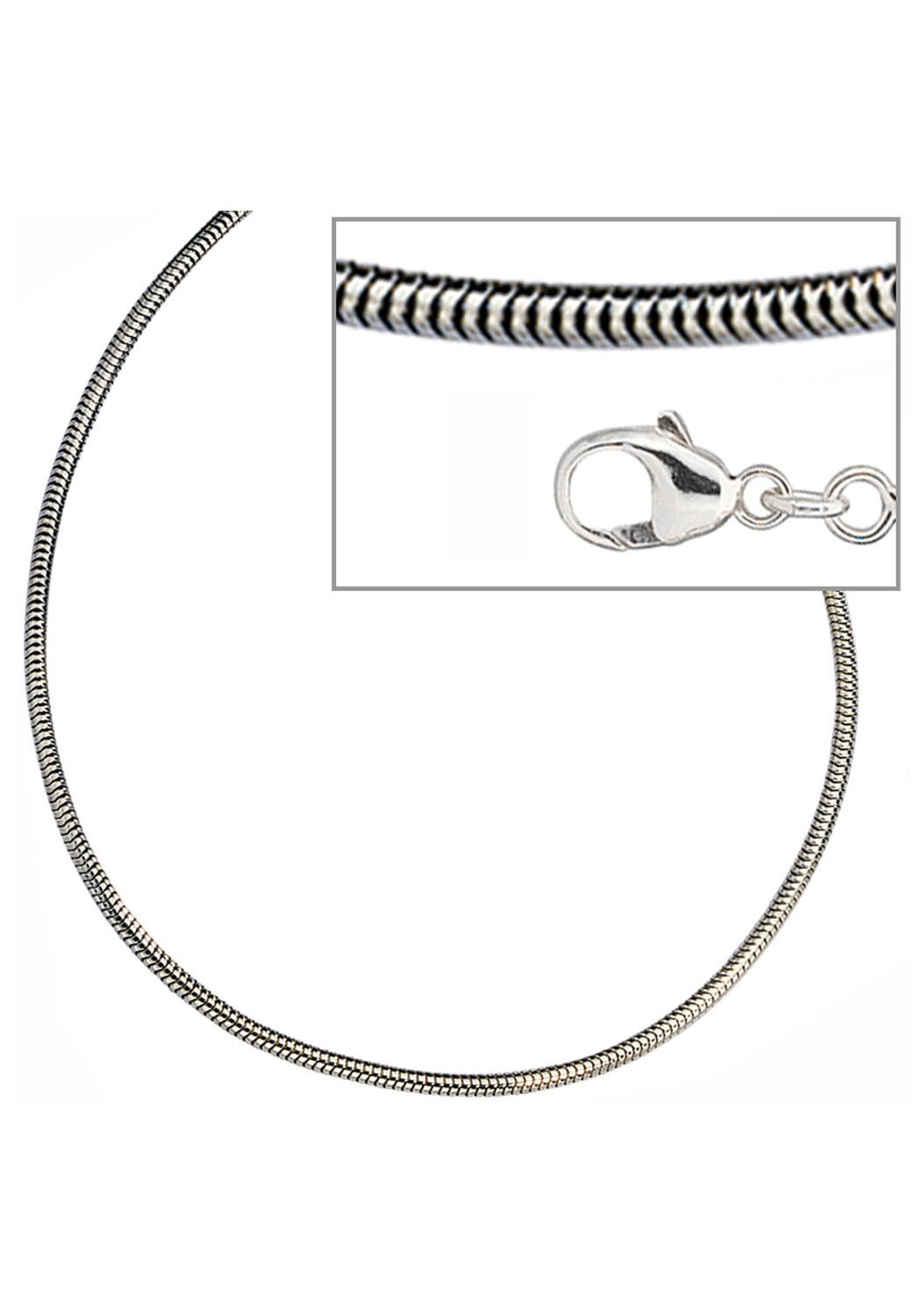 JOBO Silberkette, Schlangenkette 925 Silber 80 cm 1,9 mm