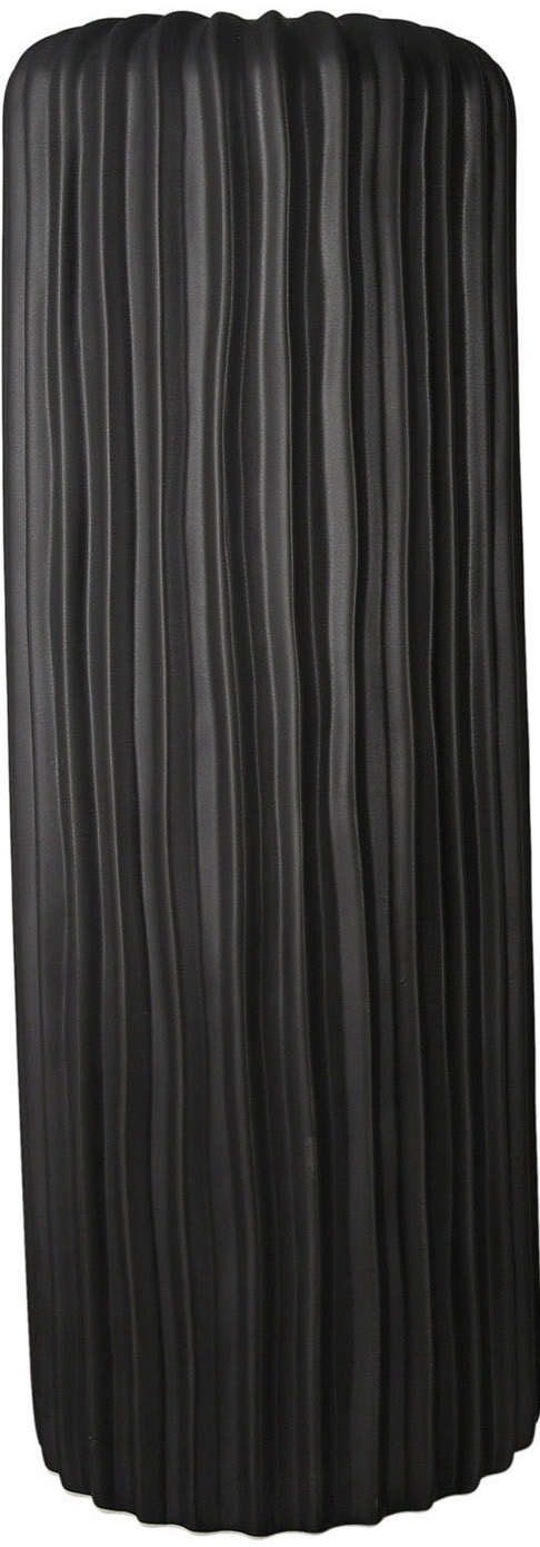 Casablanca by Gilde Bodenvase "Fjord" Keramik, schwarz glasiert, 46 cm