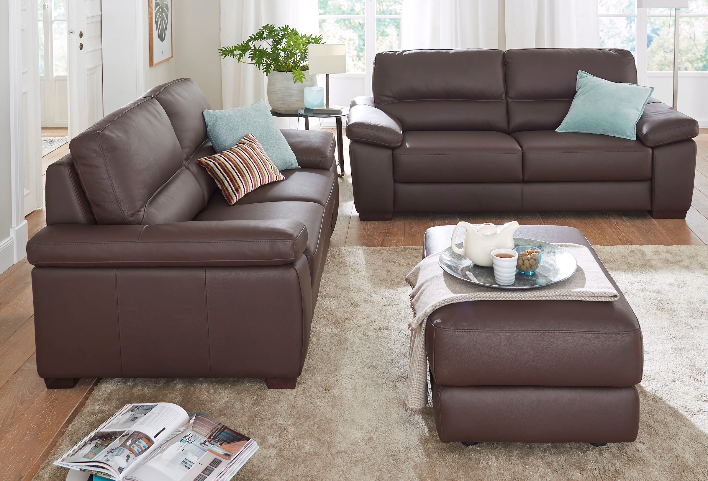 CALIA ITALIA 3-Sitzer »Gaia, hochwertiges Ledersofa mit erstklassigem Sitzkomfort«, edles Design, in zwei hochwertigen Lederqualitäten