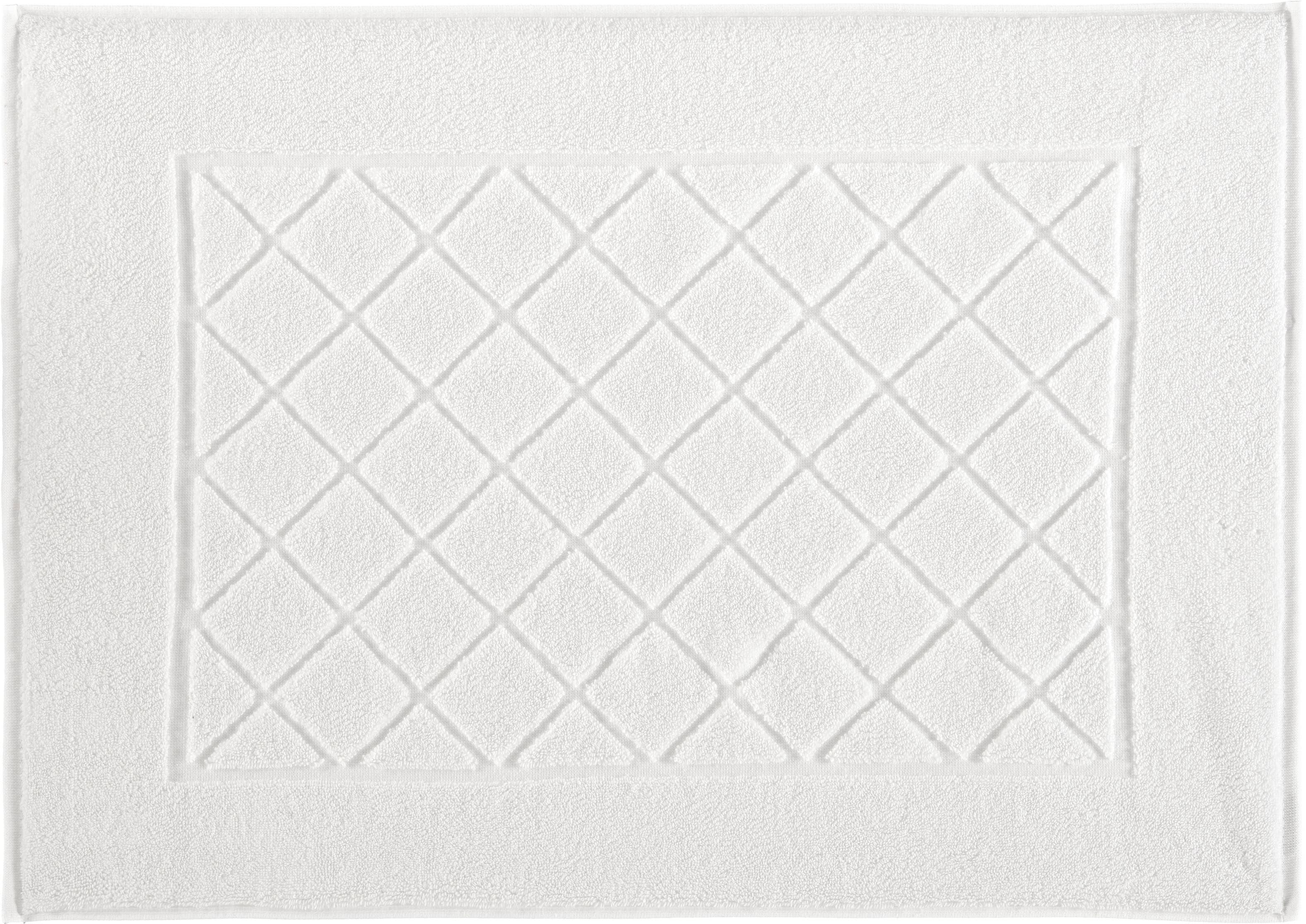Kleine Wolke Badematte "Bridge, Badvorleger, Badezimmer Teppich" Höhe 70 mm beidseitig nutzbar fußbodenheizungsgeeignet Badteppich, Frottier-Qualität, Uni Farben, Karo Muster