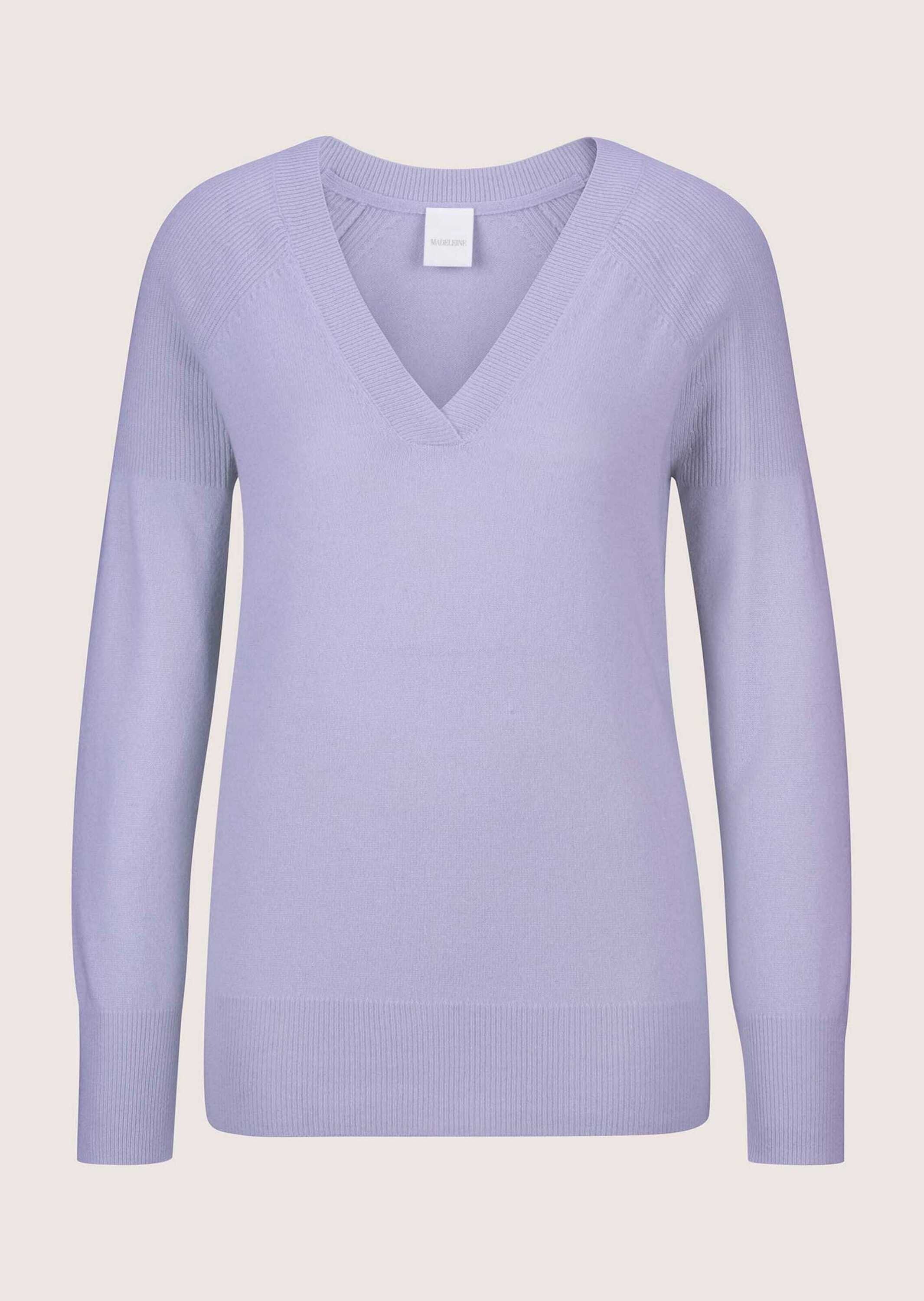 MADELEINE Longpullover »Pullover Kaschmirpullover mit V-Ausschnitt«