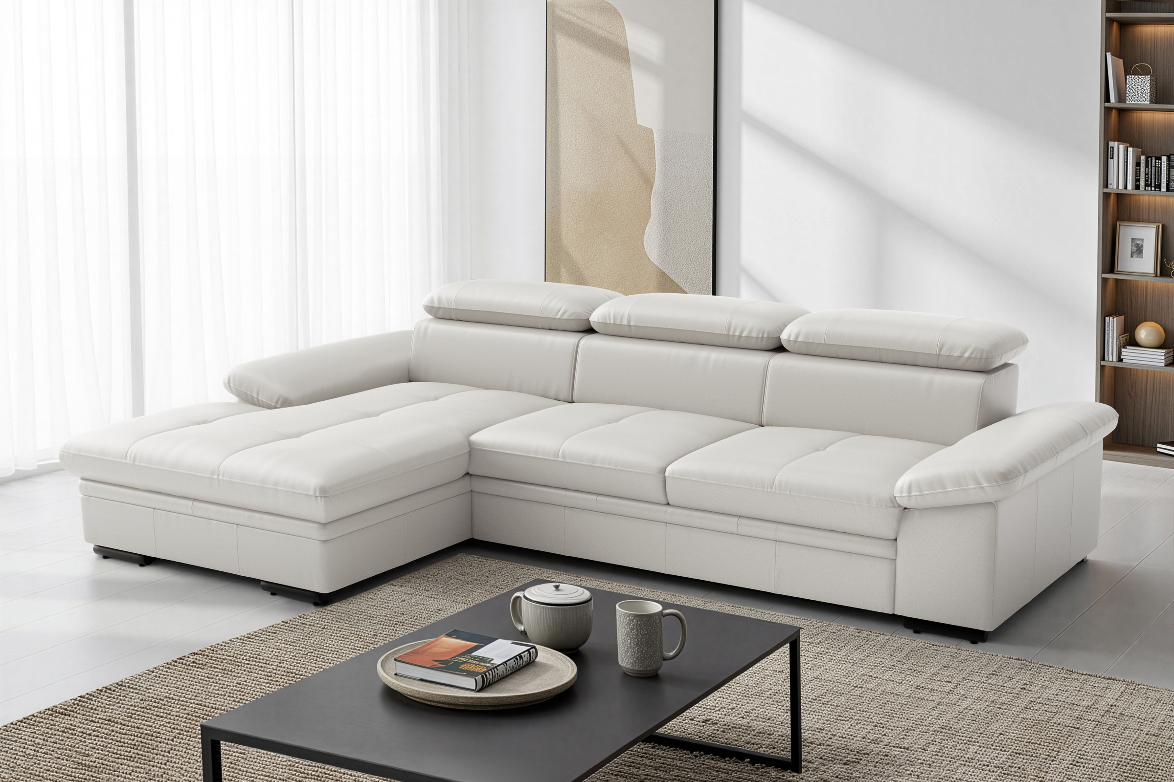 sit&more Ecksofa "Viola, Leder, L-Form, B: 260 cm, mit Armteil- und Kopfteilvertsellung" optional mit Schlaffunktion