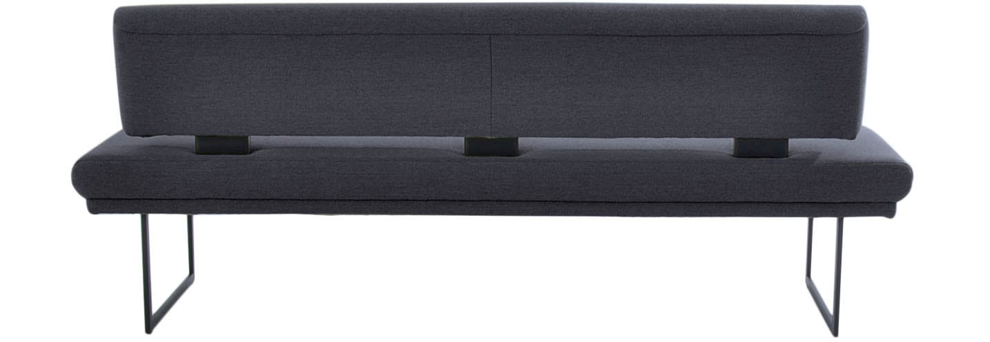 K+W Komfort & Wohnen Polsterbank »Longbeach«, (1 St.), mit Metallkufen in schwarz Struktur, in der Breite 204cm oder 224cm