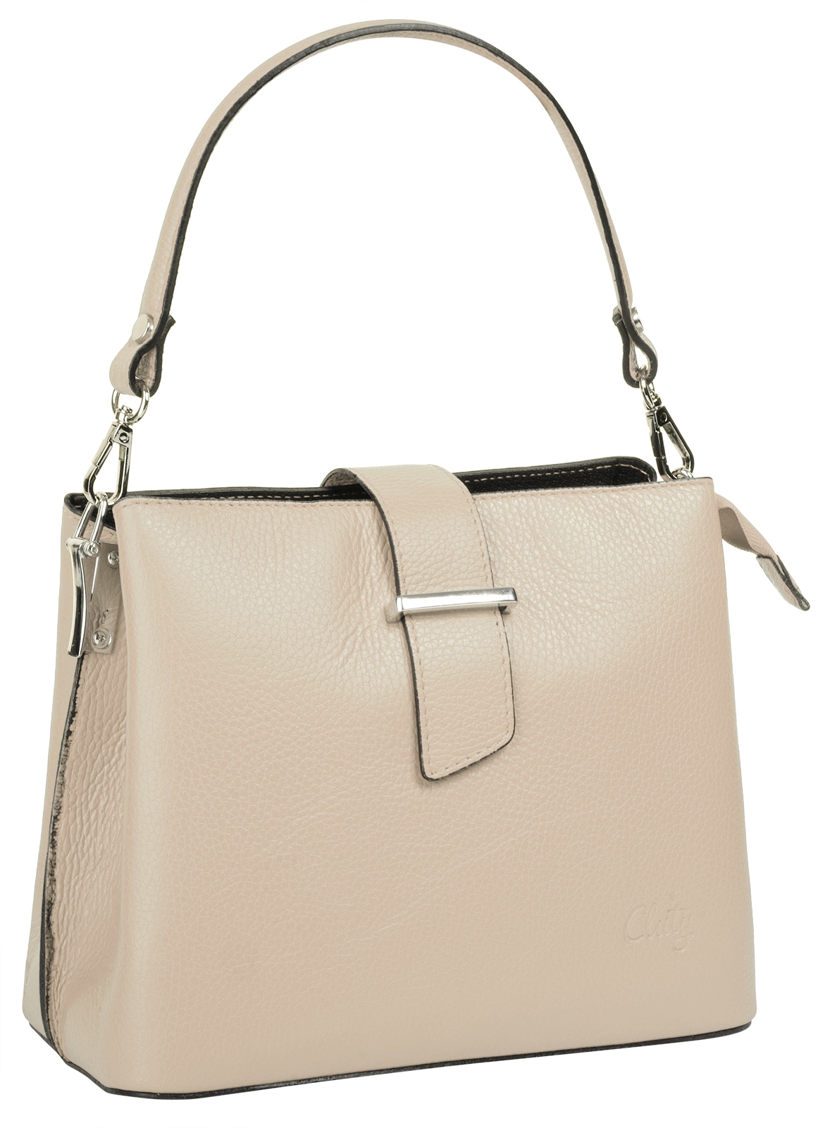 Cluty Henkeltasche, echt Leder, Made in Italy