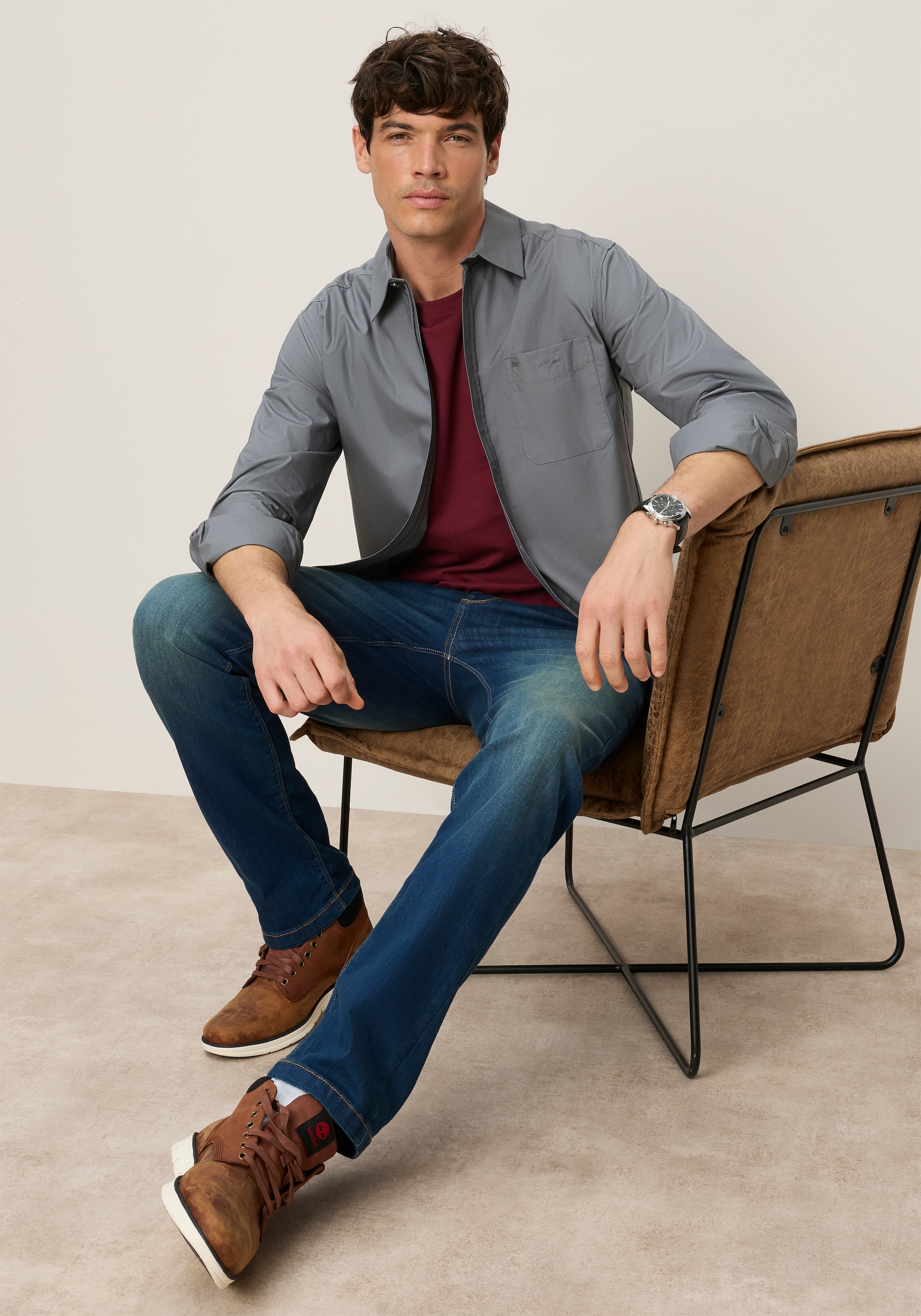 Mans World Businesshemd Regular Fit, aus Baumwolle in Webqualität