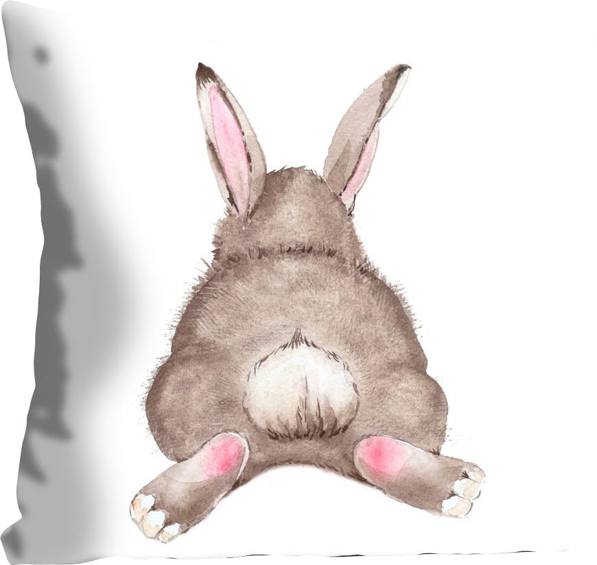 queence Dekokissen "Gede" mit einem Hasenschwänzchen günstig online kaufen