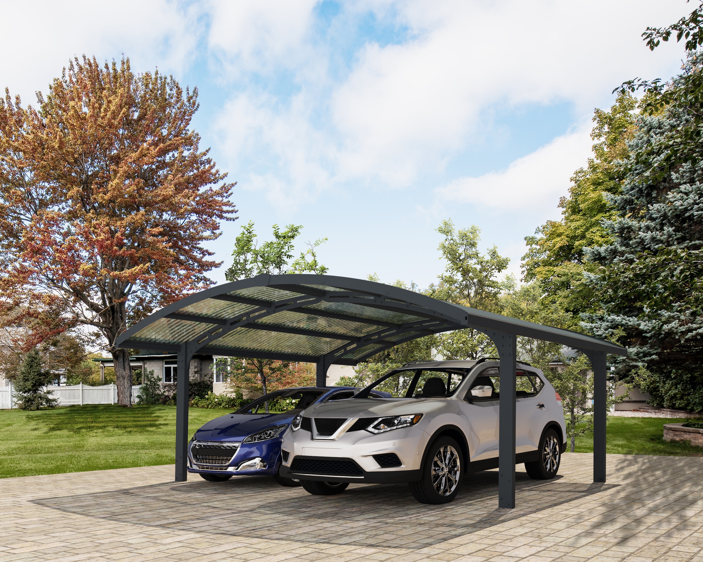 Palram - Canopia Doppelcarport "Arizona" Aluminium 544 cm Anthrazit 100% UV-geschützt