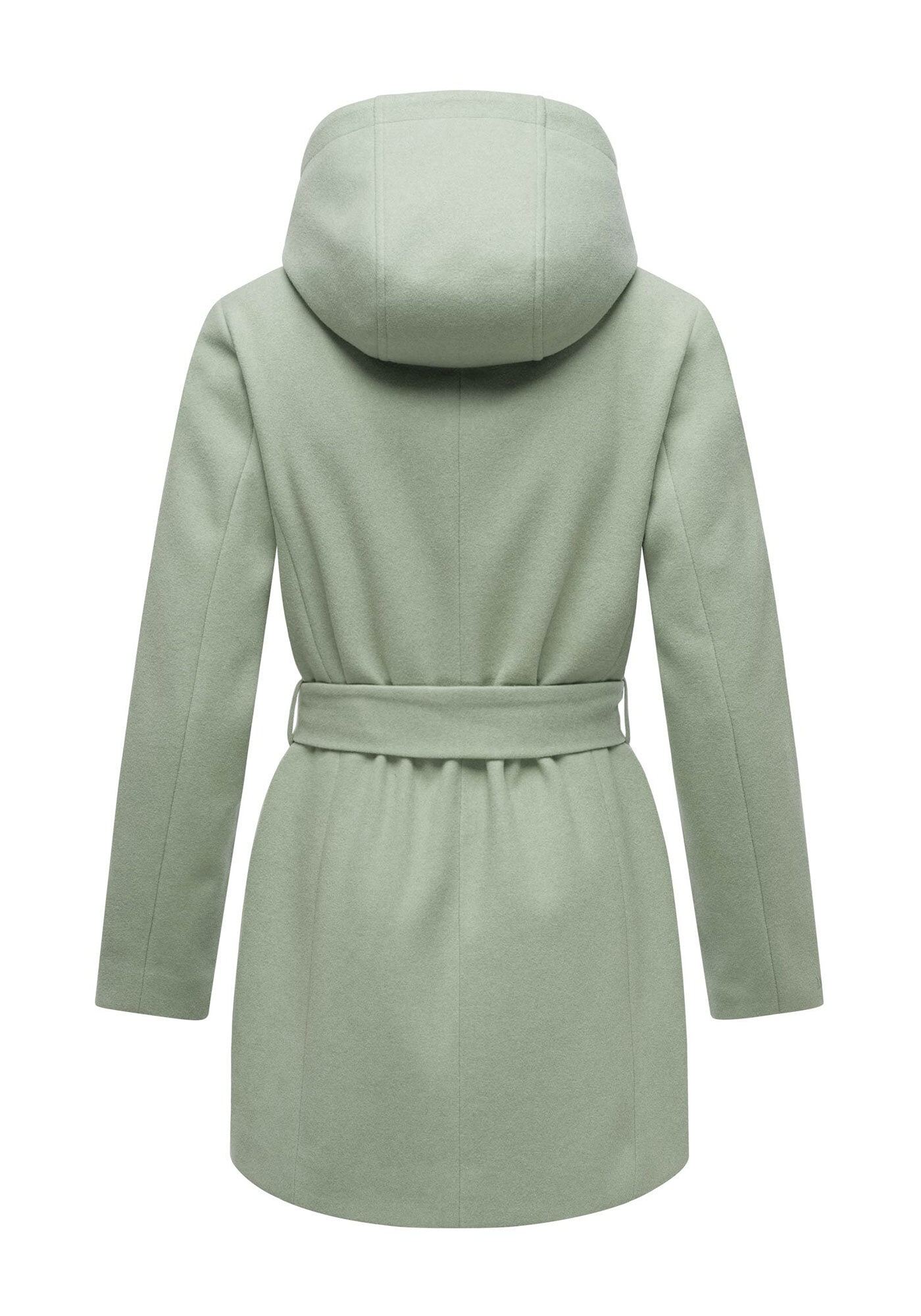 Marikoo Kurzmantel »Katalinaa«, Eleganter Wickel Mantel mit Taillengürtel und Oversized Hood Kapuze