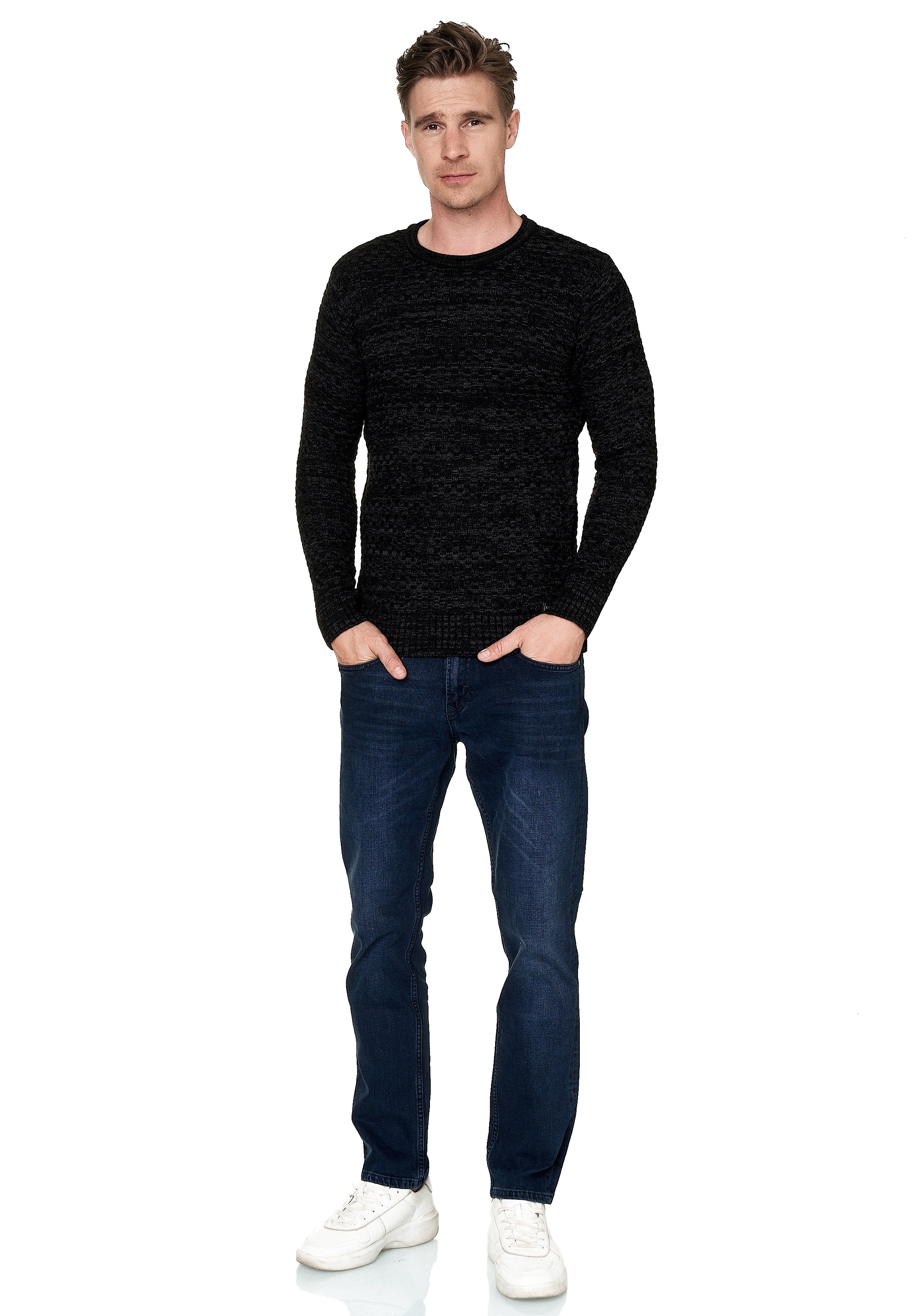 Rusty Neal Strickpullover, im melierten Design