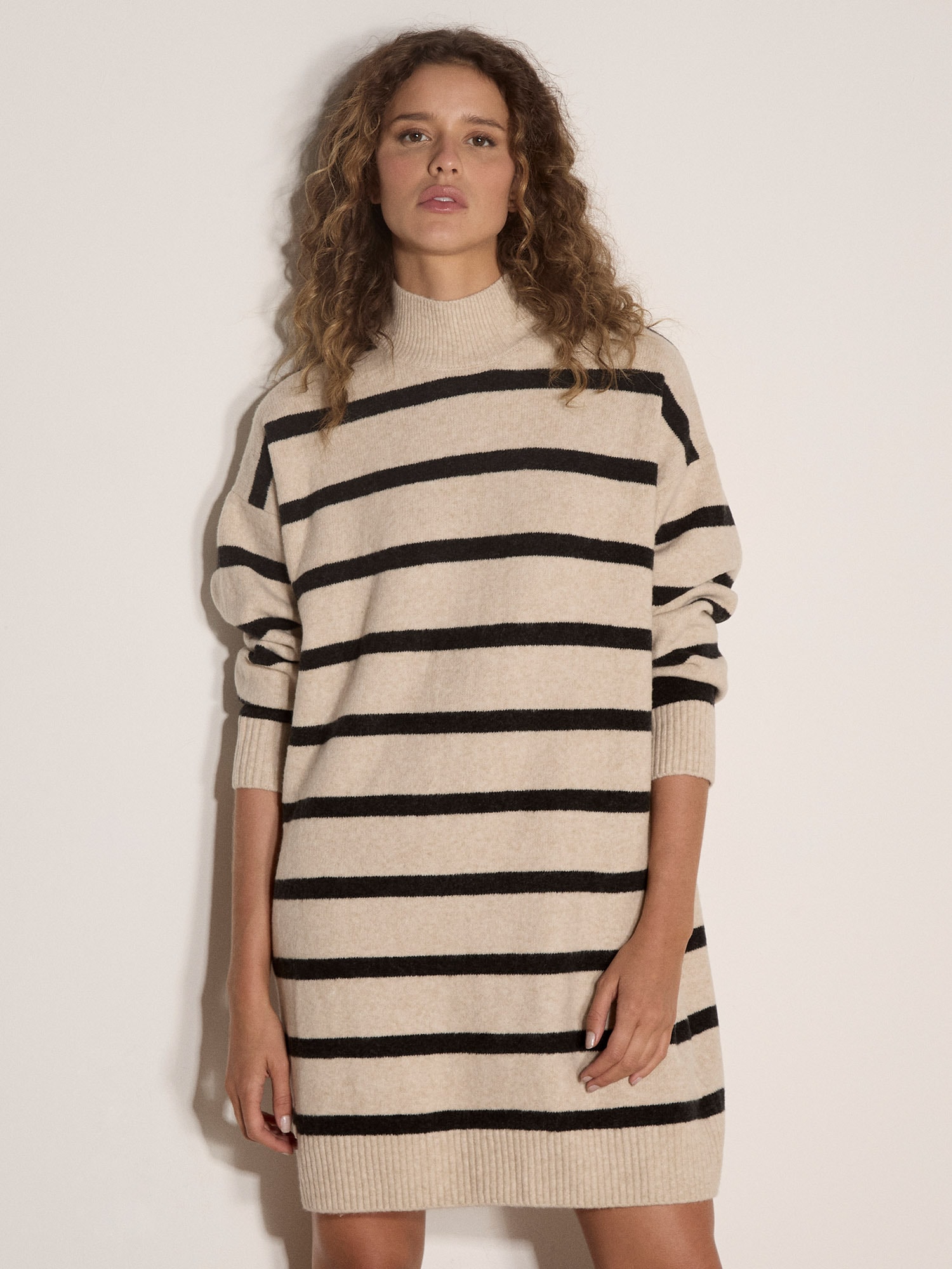 Apricot Minikleid »Kurzes Oversize-Strickkleid« mit Streifen