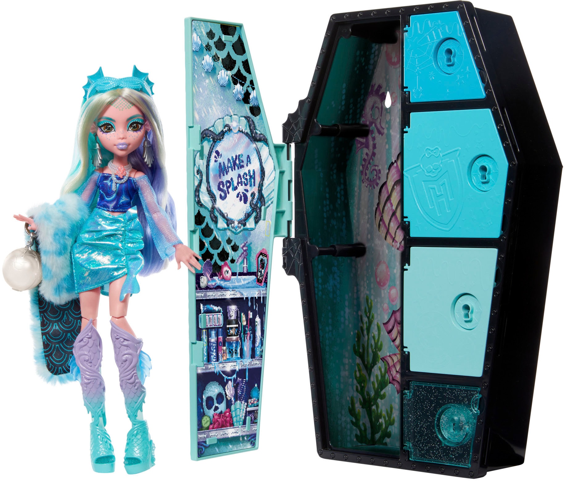 Mattel® Anziehpuppe »Monster High, Verborgene Schätze: Lagoona Blue, Fearidescent-Serie«