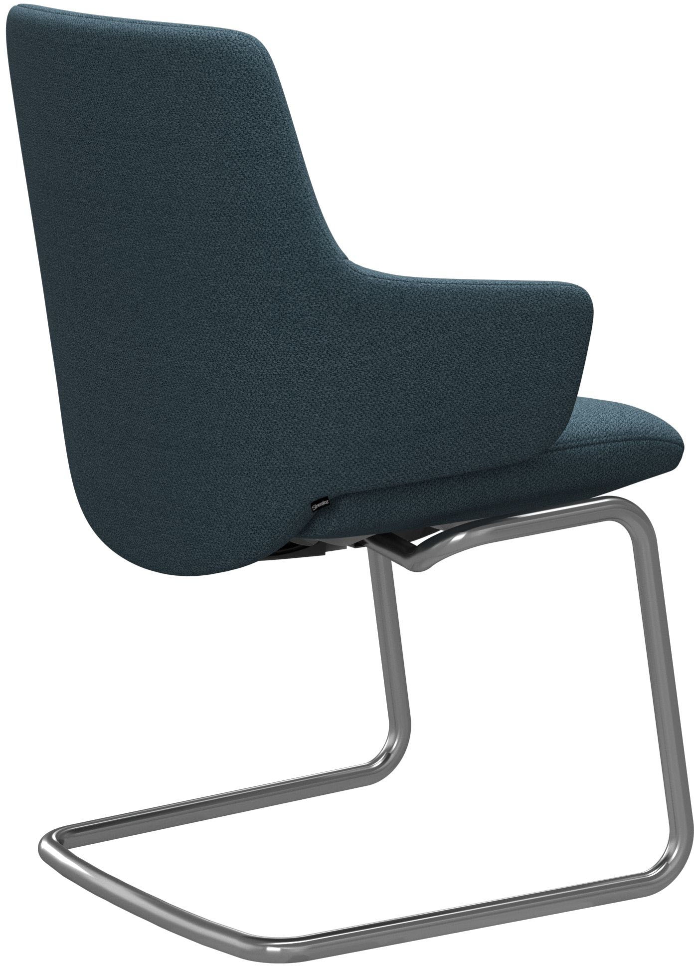 Stressless® Polsterstuhl »Laurel«, ROHLEDER Stoff Q2 FARON, Low Back mit Armlehne, Größe L, mit Beinen aus Stahl in Schwarz matt