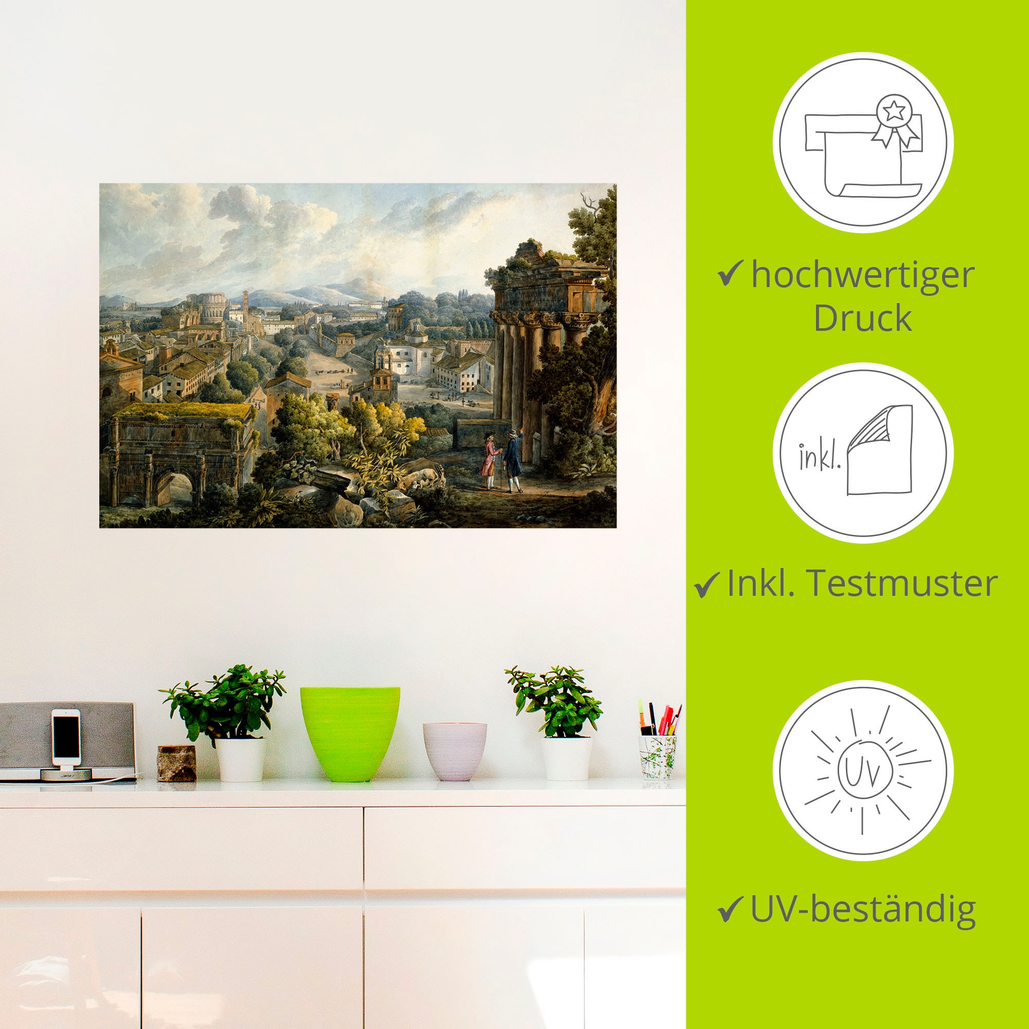 Artland Wandbild »Blick auf das Forum Romanum«, Gebäude, (1 St.), als Alubild, Leinwandbild, Wandaufkleber oder Poster in versch. Größen