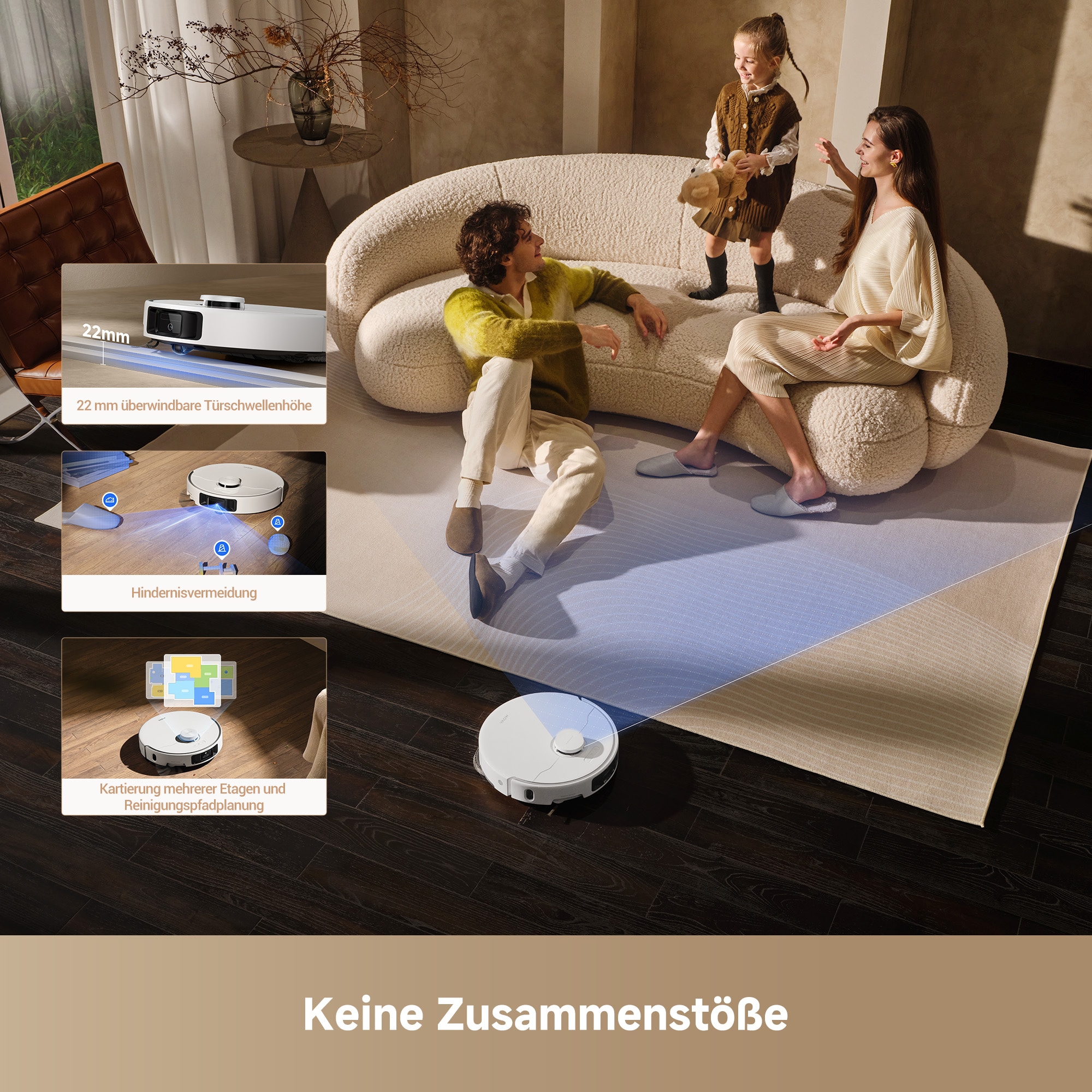 Dreame Saugroboter »Mova P50 Ultra, mit Wischfunktion«, 19000Pa Saugkraft, Vollautomatische Basisstation, Reinigung bei 75° C