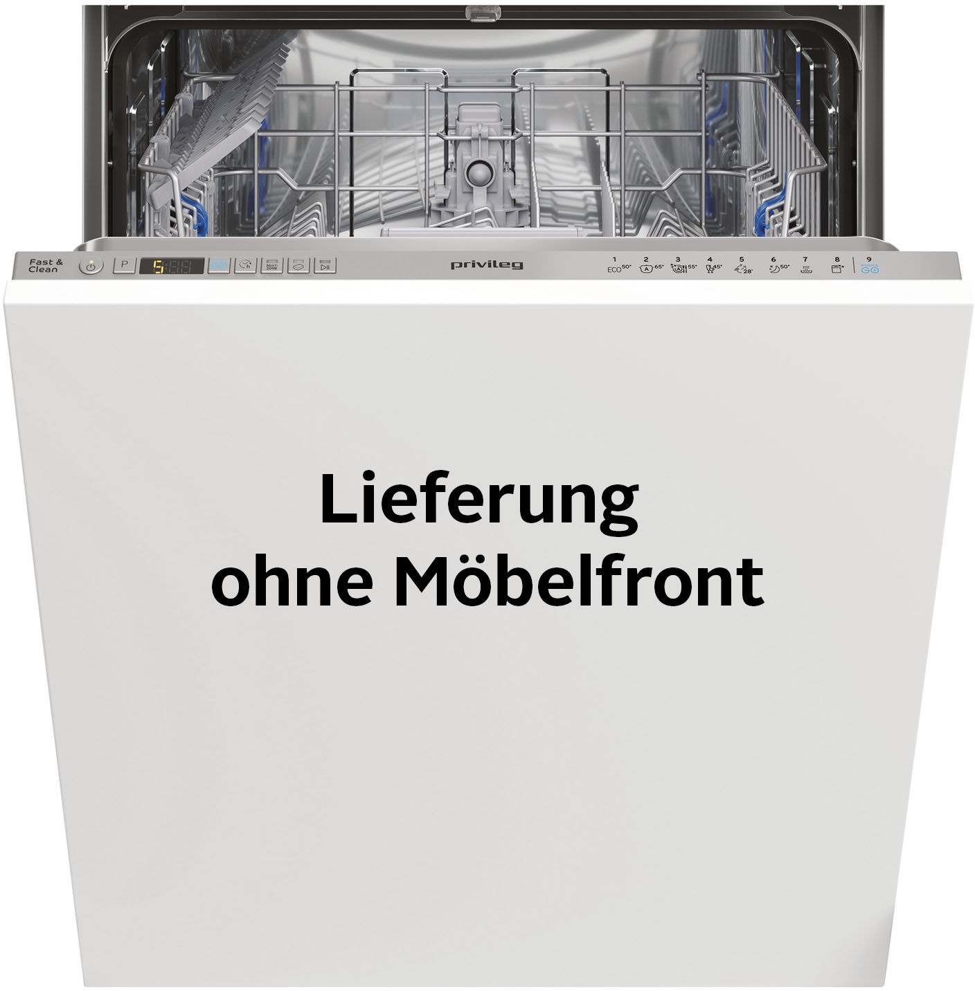 Privileg vollintegrierbarer Geschirrspüler "P0I ECO 2D541 S" 14 tlg. Maßgedecke Fast&Clean 28’ – das effektive Reinigungsprogramm unter 28 Minuten