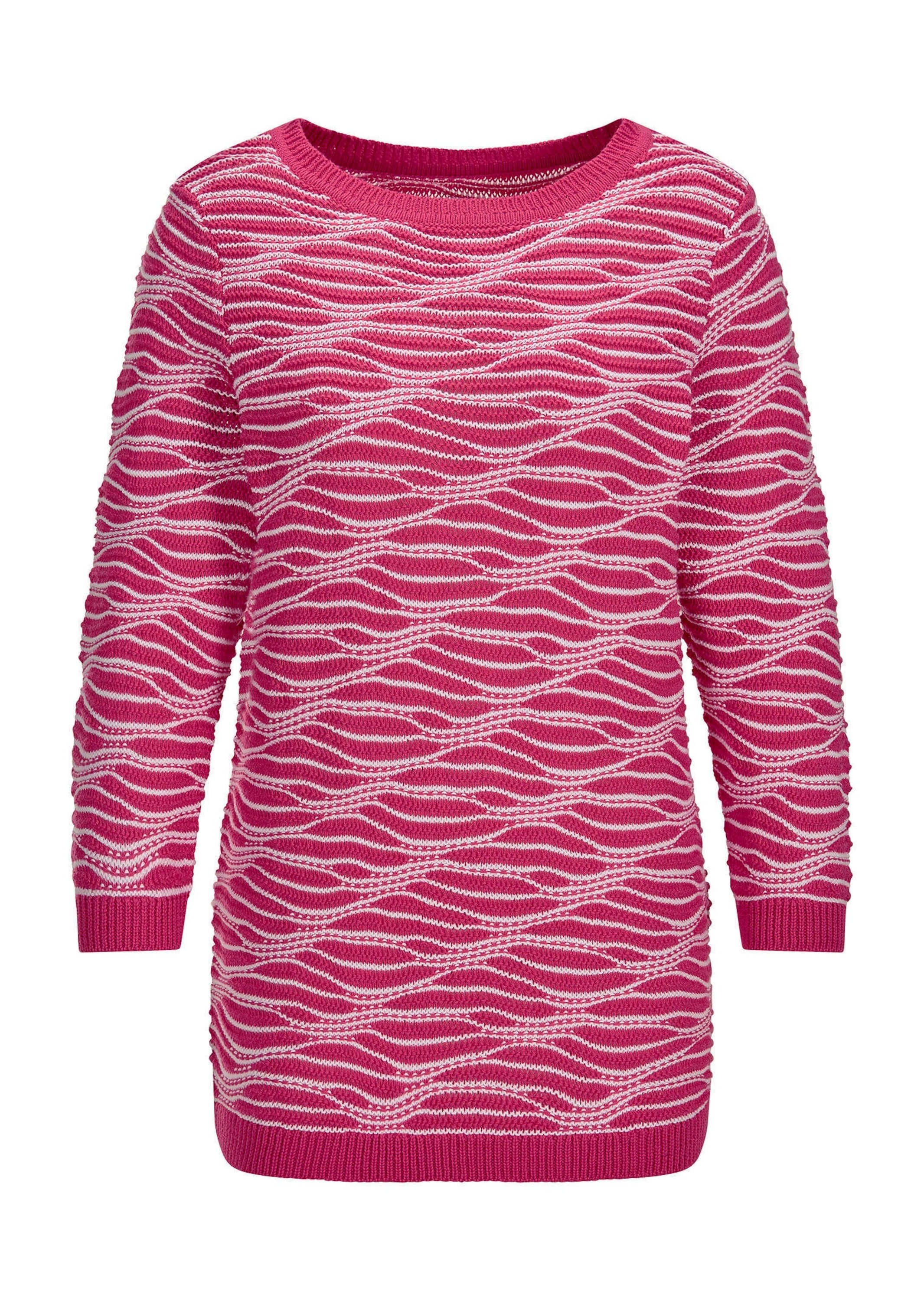 GOLDNER Rundhalspullover "Baumwollpullover mit Wellenstruktur" modischer We günstig online kaufen