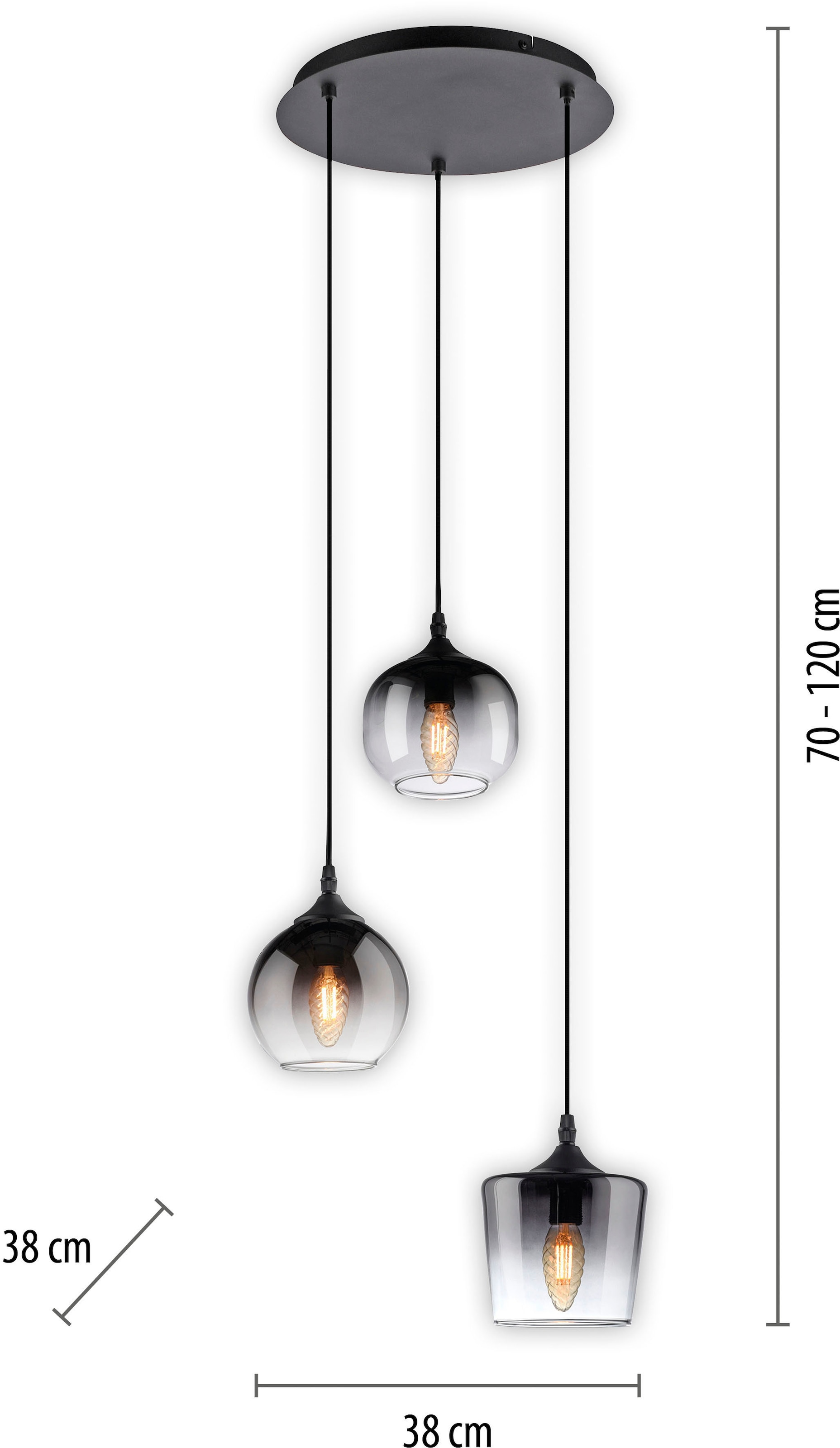 JUST | flammig-flammig, »ZEA«, ExklusiveE14 LIGHT Pendelleuchte BAUR 3