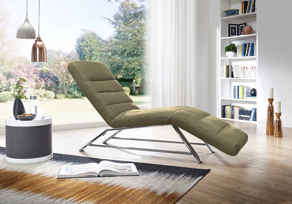 W.SCHILLIG Relaxliege "daily dreams bequem und elegant, B/T 75/170cm" Funktionsliege wahlweise mit Motor, Gestell Chrom, Breite 75 cm