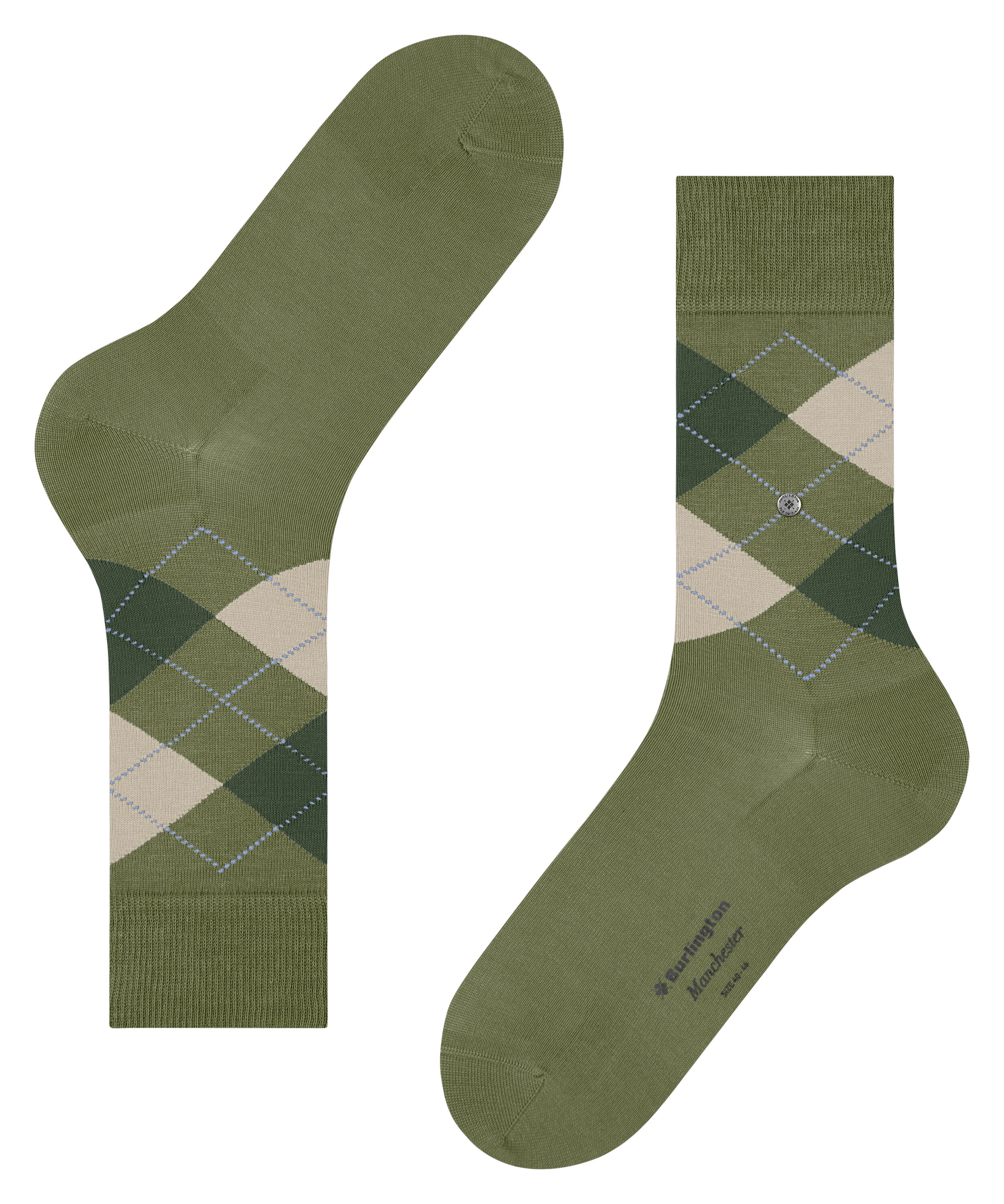 Burlington Socken »Manchester« Einheitsgröße 40-46, Argyle-Muster, Burlington-Clip