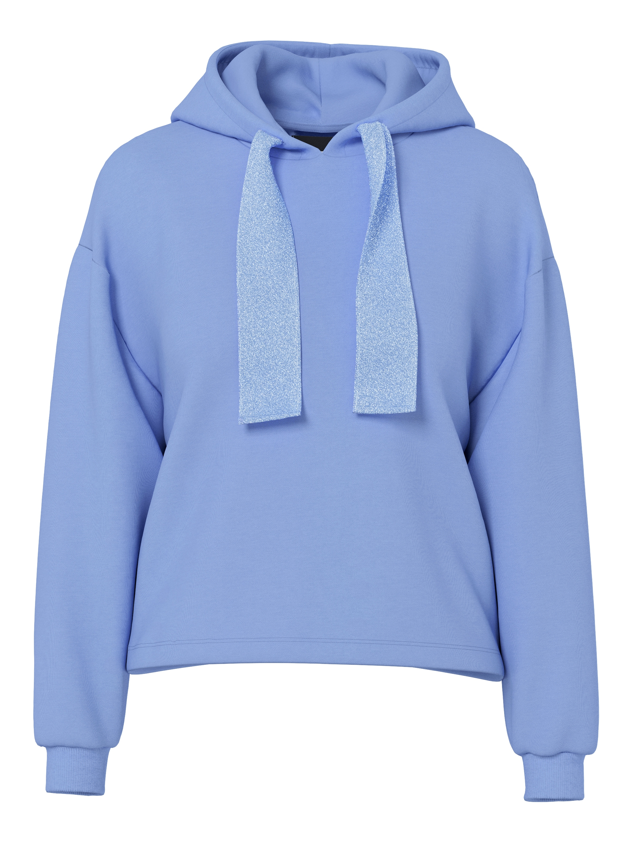 pieces Kapuzensweatshirt »PCCHILLI LS GLITTER HOODIE NOOS BC«, mit Kordelzug in Kontrastfarbe

