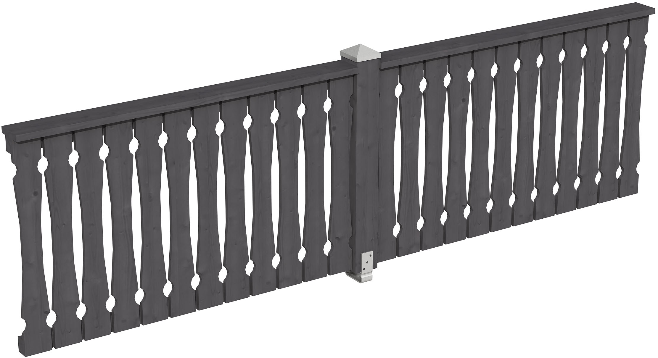 Brüstungsgeländer SKANHOLZ, H:96cm L:335cm, grau, Geländer, "Balkonschalung"