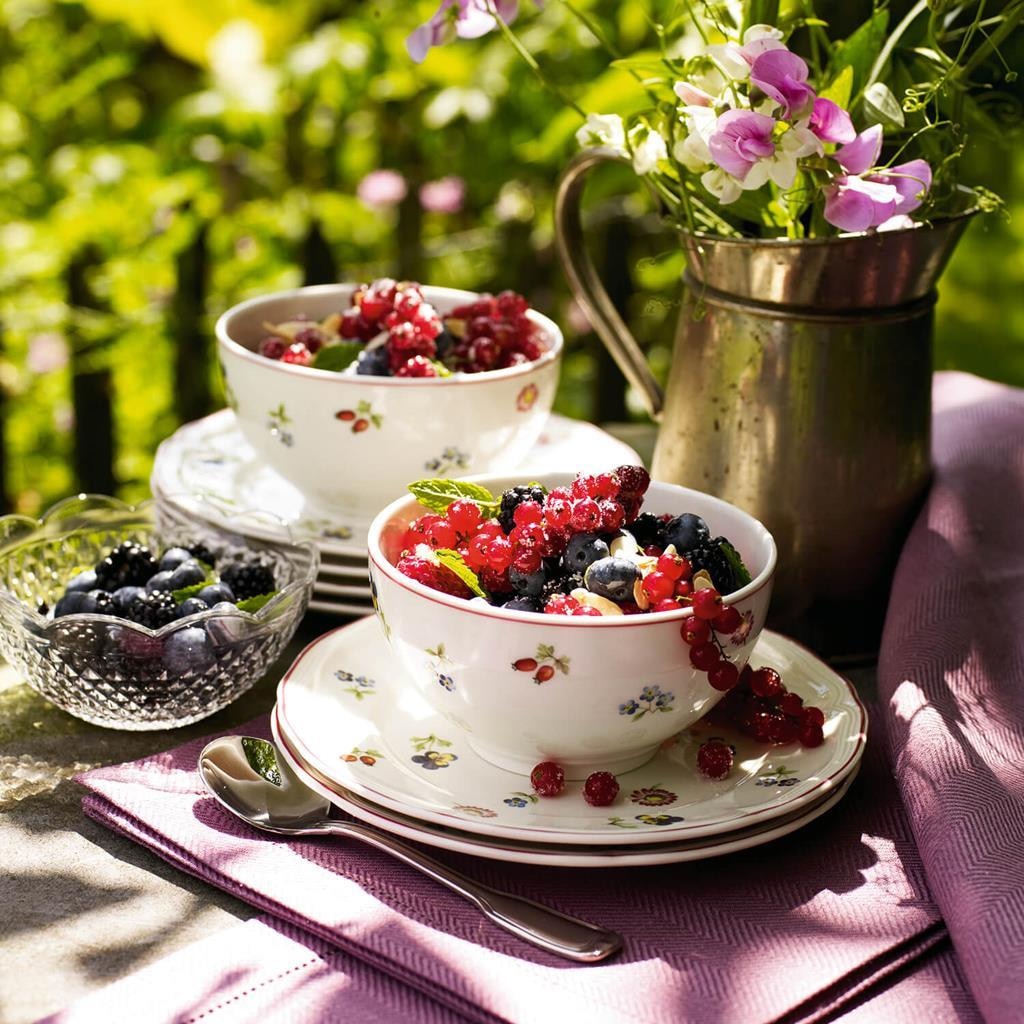 Villeroy & Boch Geschirr-Set »Frühstücks-Set Petite Fleur 18er Set bunt« Spülmaschinenfest, Mikrowellensicher