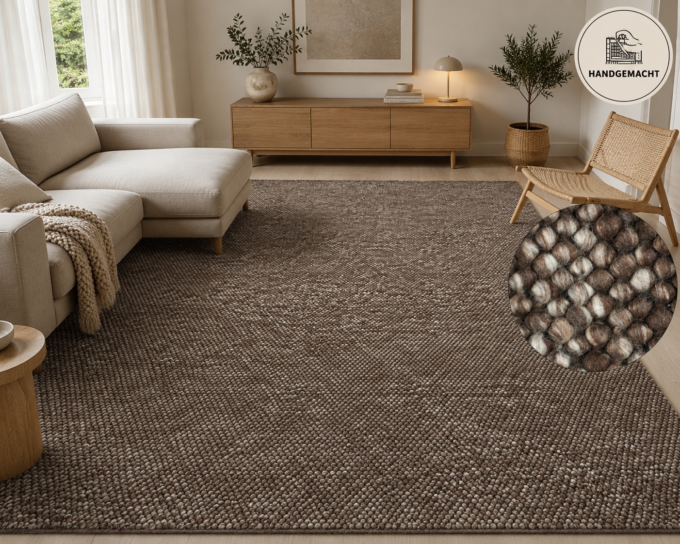 OTTO home Wollteppich "Wolly, Wolle" rechteckig 14 mm Höhe handgewebt, Handweb Teppiche, Skandi, Wohnzimmer, Schlafzimmer