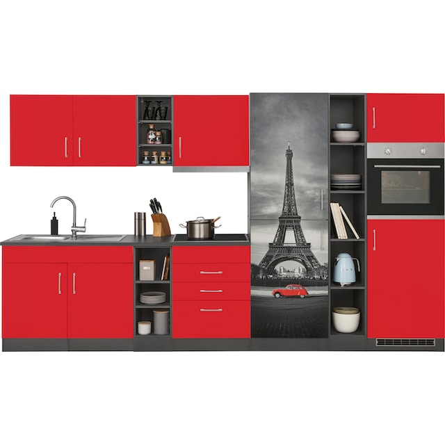 HELD MÖBEL Küchenzeile »Paris«, mit E-Geräten, Breite 340 cm, wahlweise mit  Induktionskochfeld bestellen | BAUR