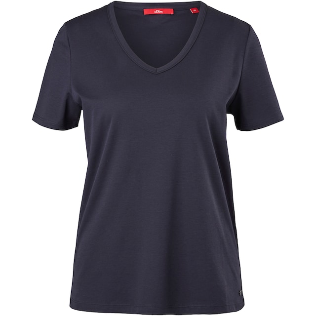s.Oliver T-Shirt, mit umgenähtem Saum für bestellen | BAUR