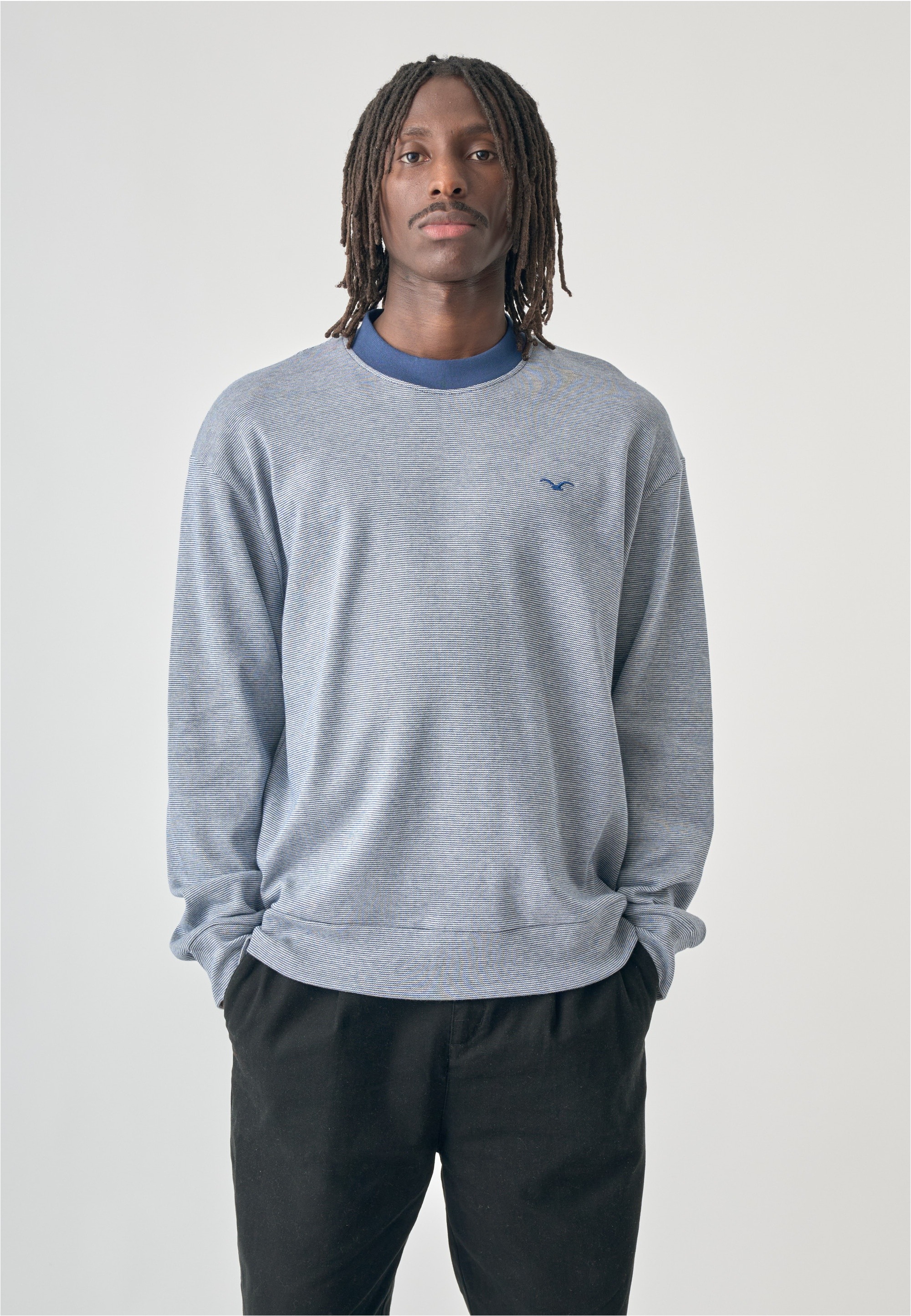Cleptomanicx Sweatshirt "Boxy Crewneck Ligull Mini Stri", mit lockerem Schnitt
