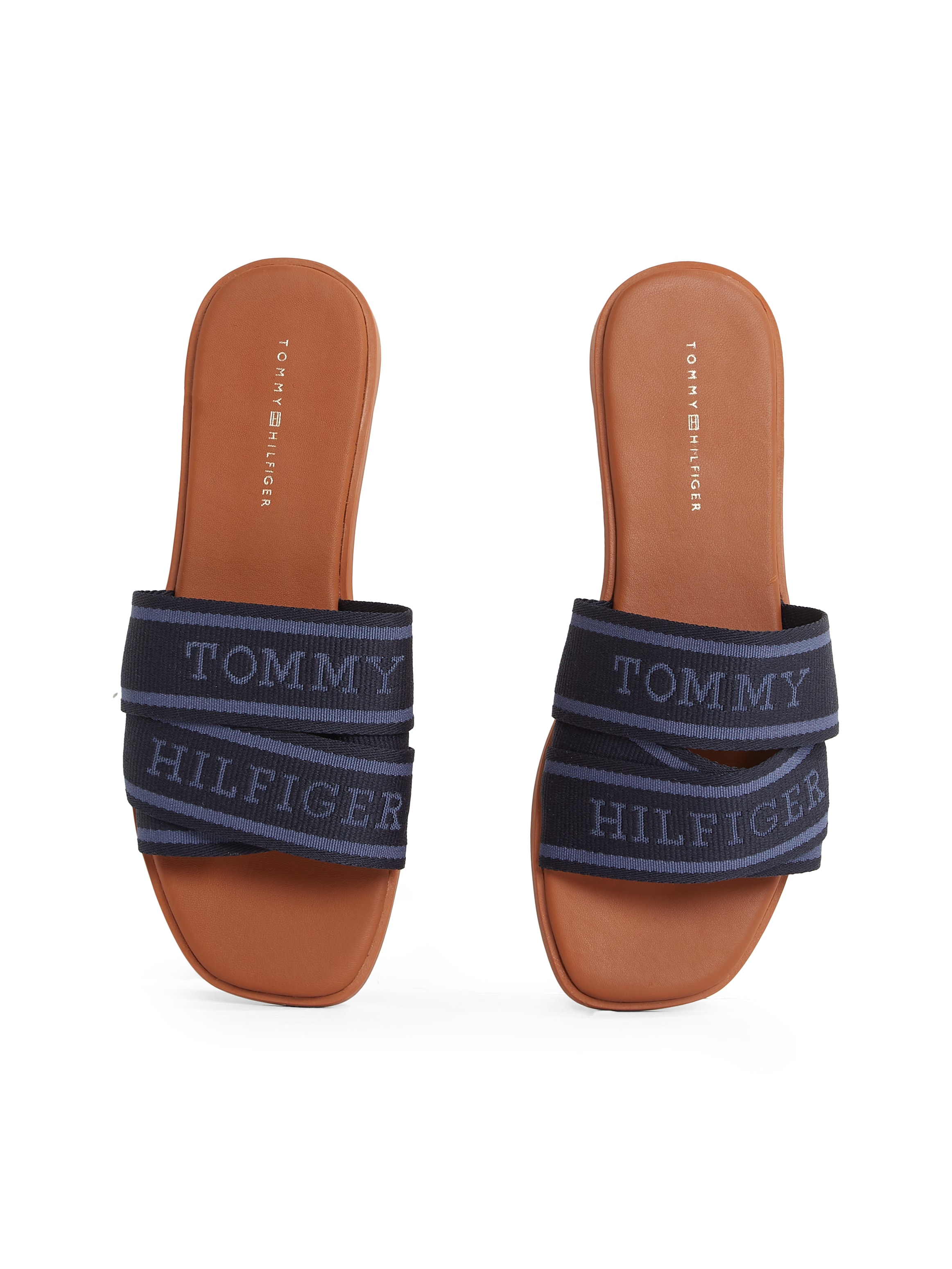 Tommy Hilfiger Pantolette »TOMMY HILFIGER WEBBING MULE«, Blockabsatz, Sommerschuh, Bequemschuh, Flats mit Logoschriftzug