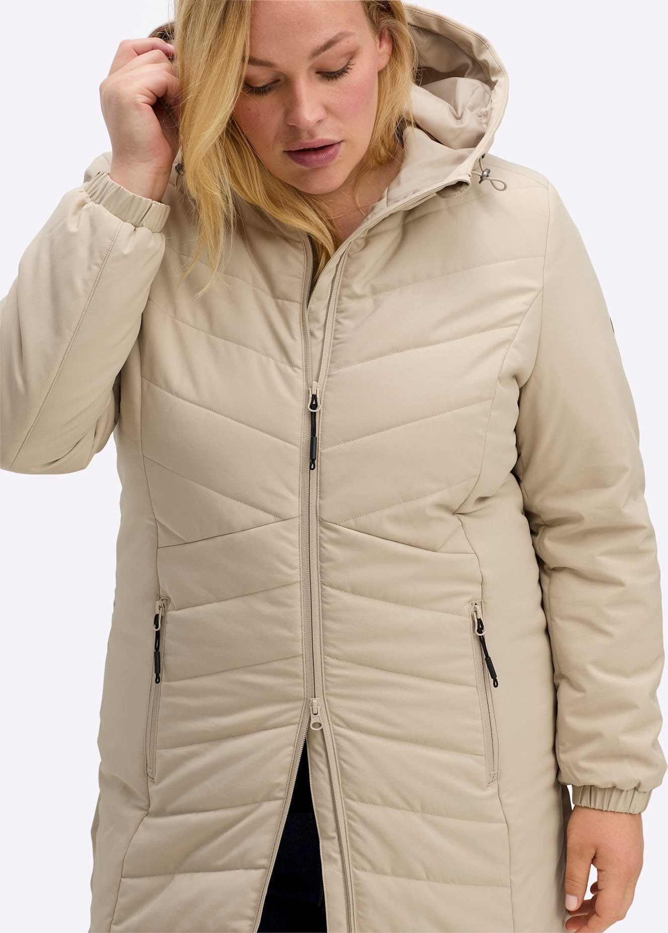 Sheego Steppjacke mit Kapuze