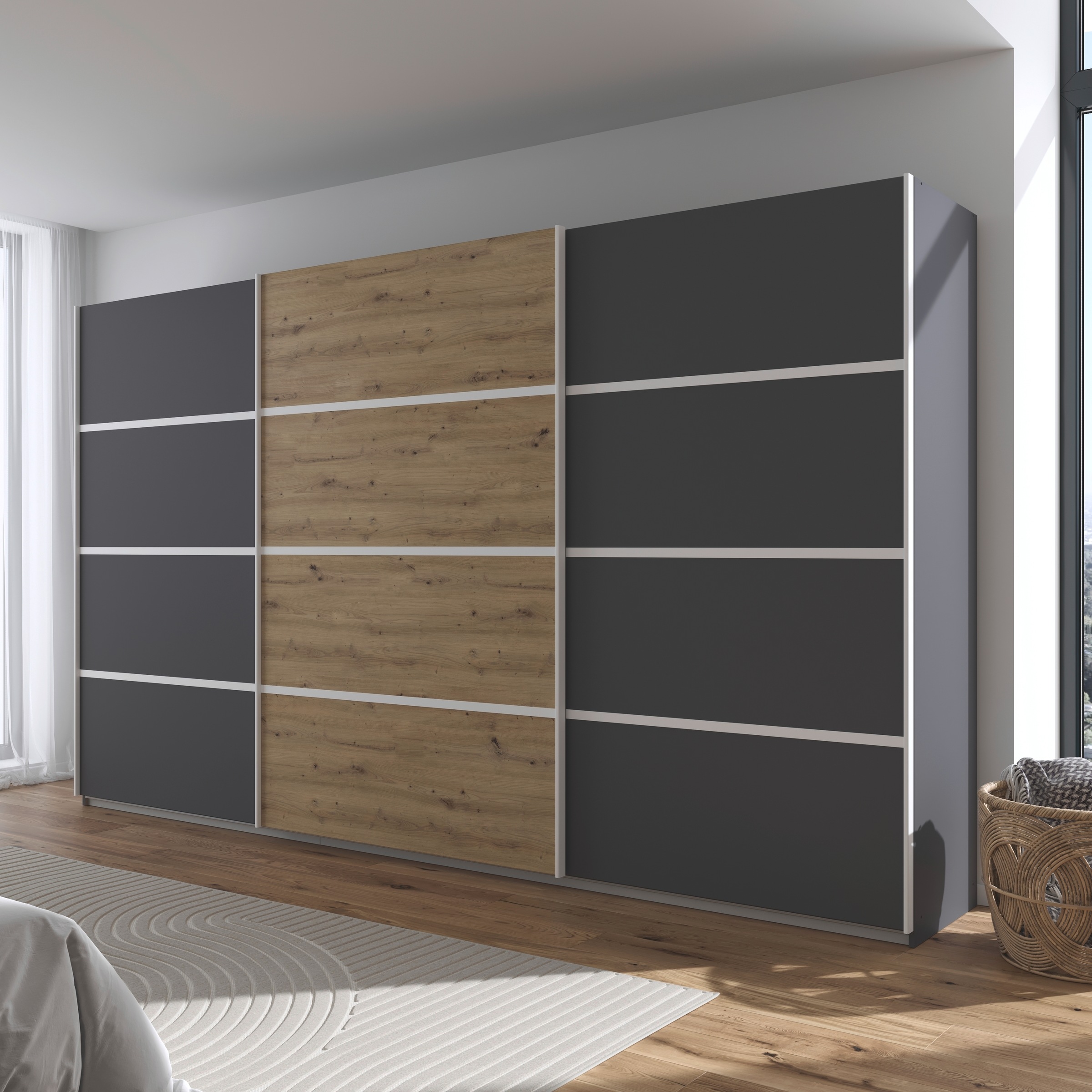 Thumbnail - rauch Kleiderschrank "Schwebetürenschrank Garderobe Schrank TOP ANGEBOT Avola" 3 verschiedene Ausstattungen BASIC/CLASSI...