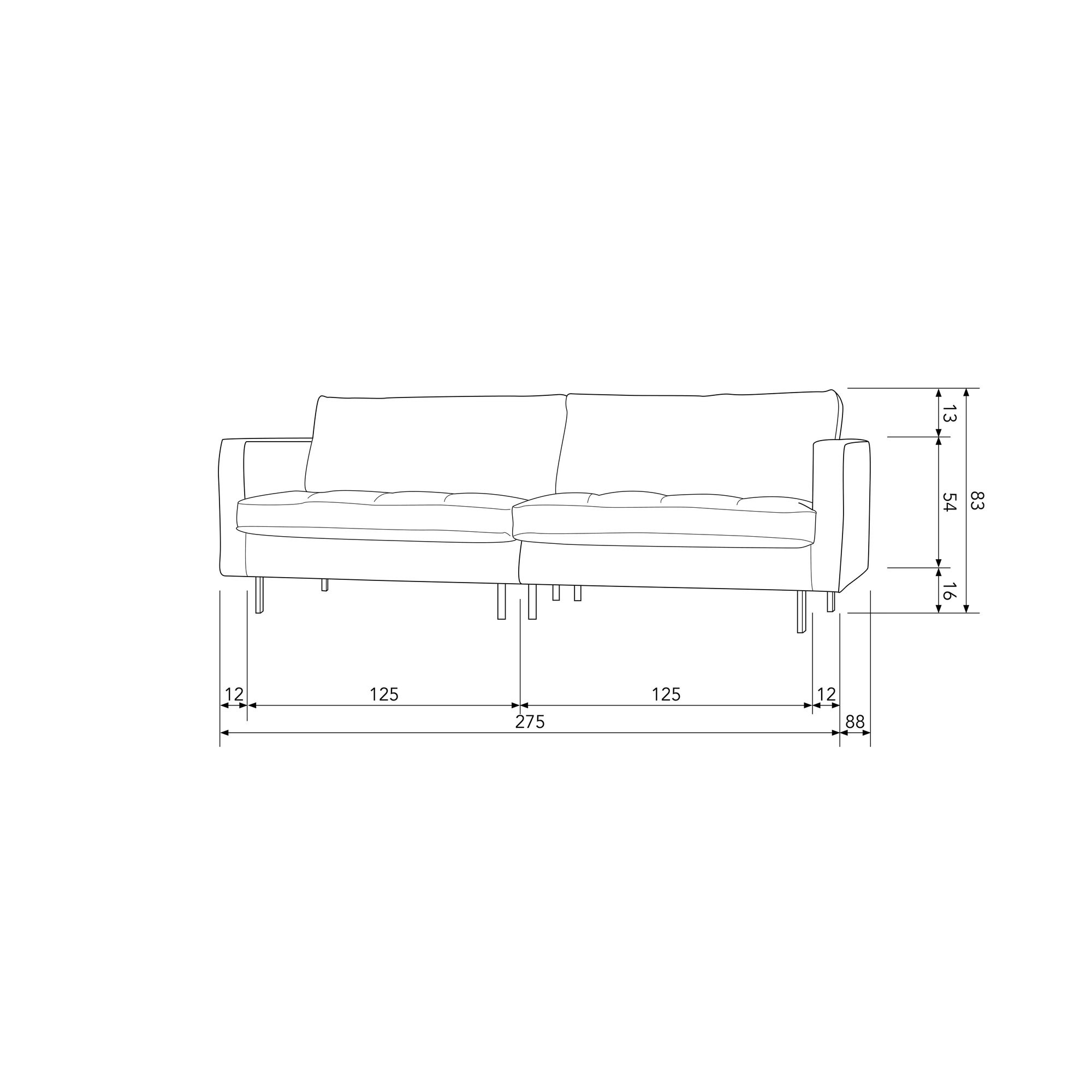 WOOOD 3-Sitzer »Rodeo Classic«, frei im Raum stellbar, H 83 cm x B 275 cm