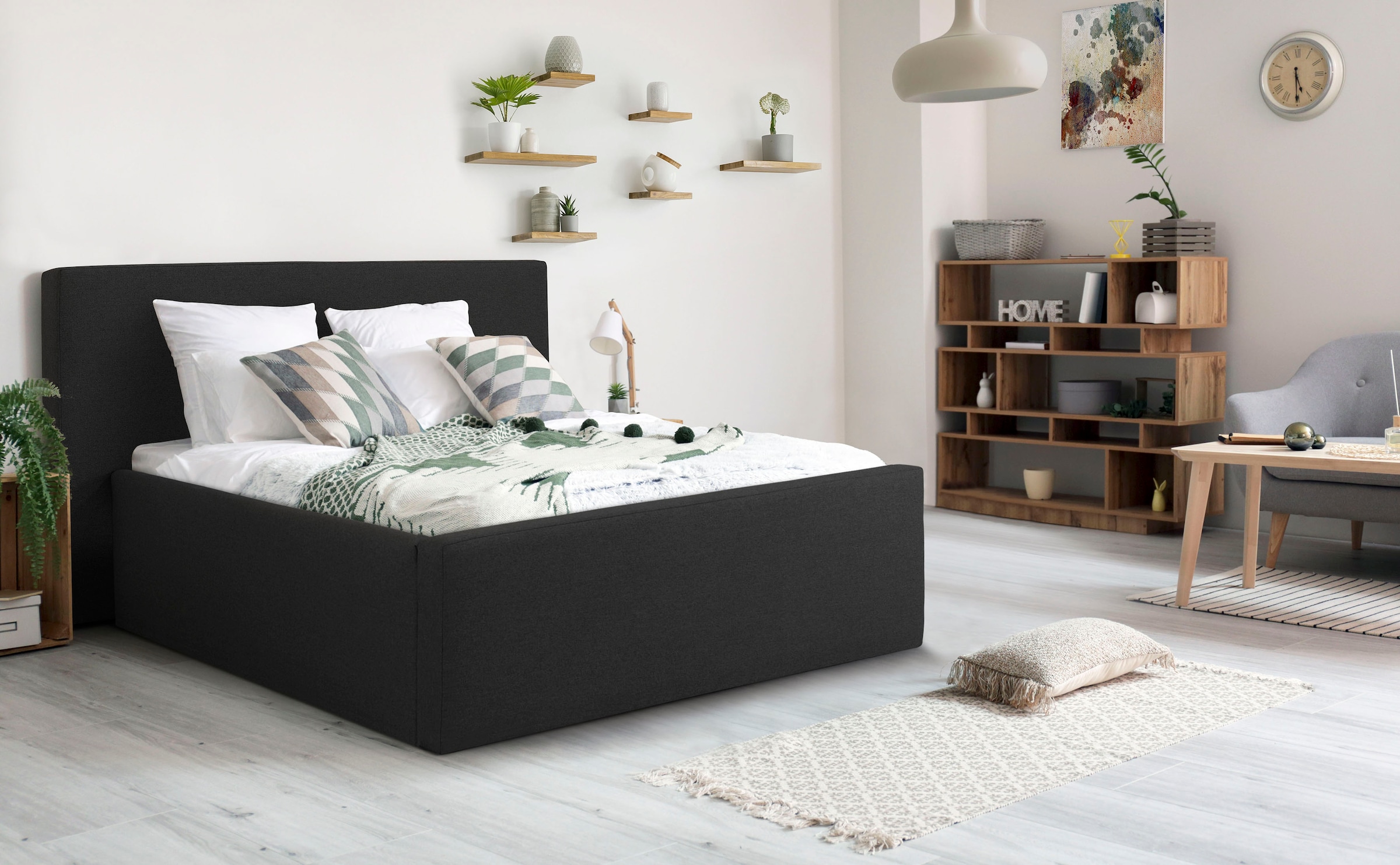 Home affaire Polsterbett "Dalina" geradliniges Kopfteil, in 5 Breiten, auch günstig online kaufen