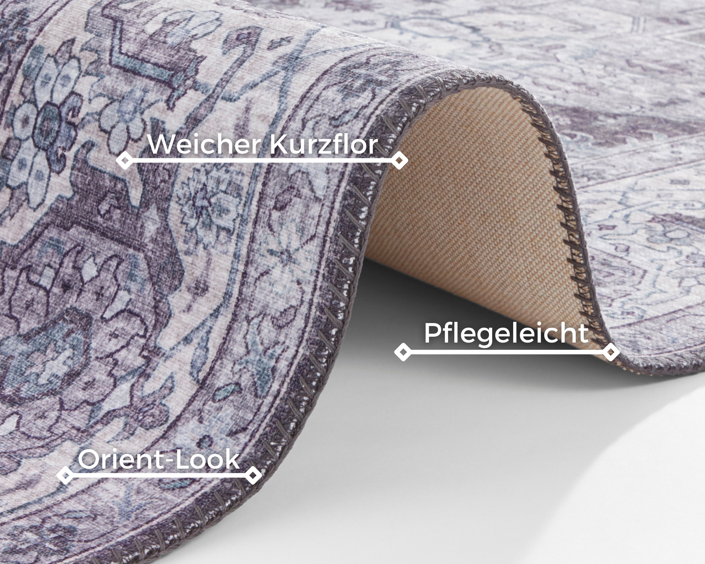 NORTHRUGS Teppich »Sylla«, rechteckig, 5 mm Höhe, Orientalisch, Läufer, Vintage, Wohnzimmer, Schlafzimmer, Esszimmer