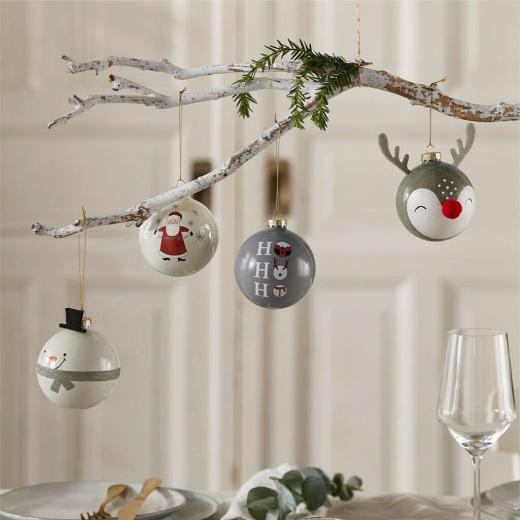 Schneider Weihnachtsbaumkugel »X-Mas, Weihnachtsdeko, Christbaumschmuck, Christbaumkugeln Glas«, (Set, 4 St.)