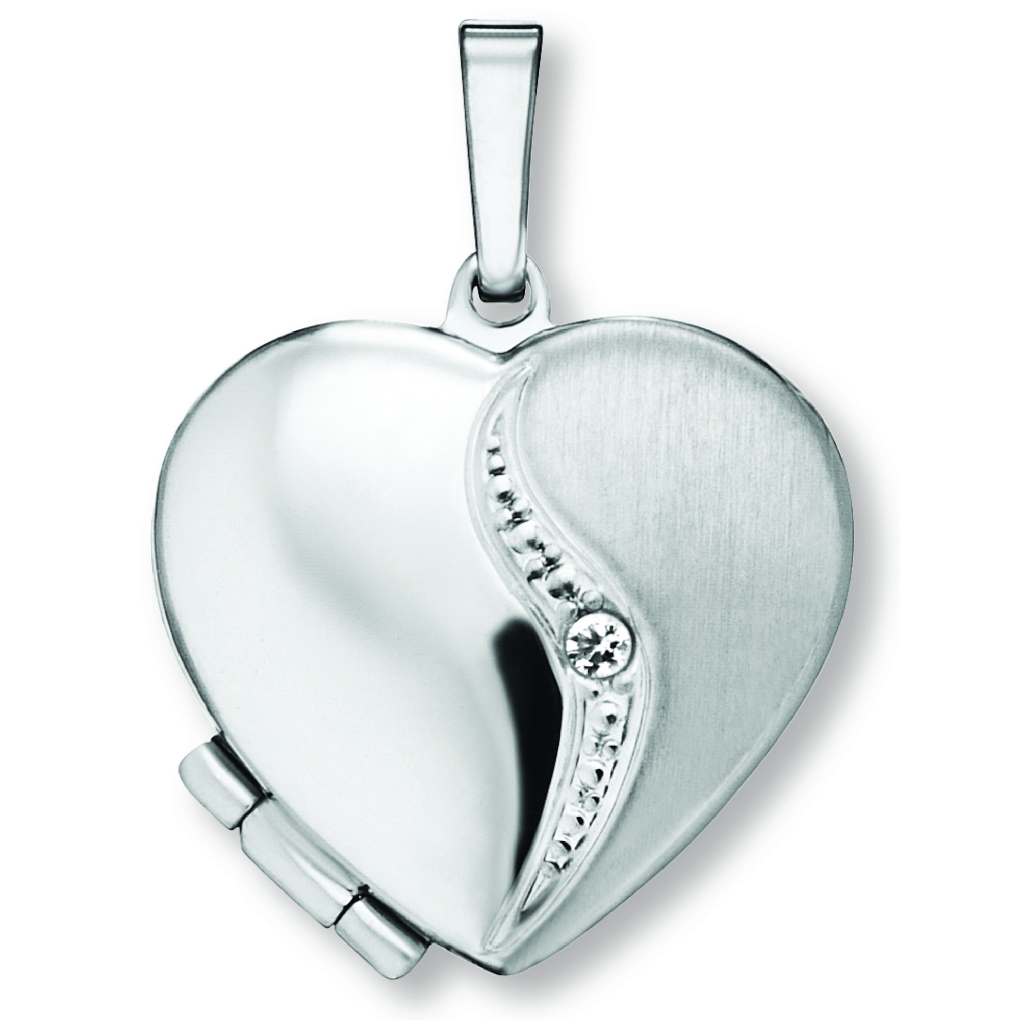 Medallionanhänger ONE ELEMENT "Zirkonia Medaillon Herz Medaillon aus 925 Silber", silber, Schmuckanhänger, Damen, Silber 925 (Sterlingsilber), Liebevoll gearbeitet – ein schönes Geschenk für besondere Momente